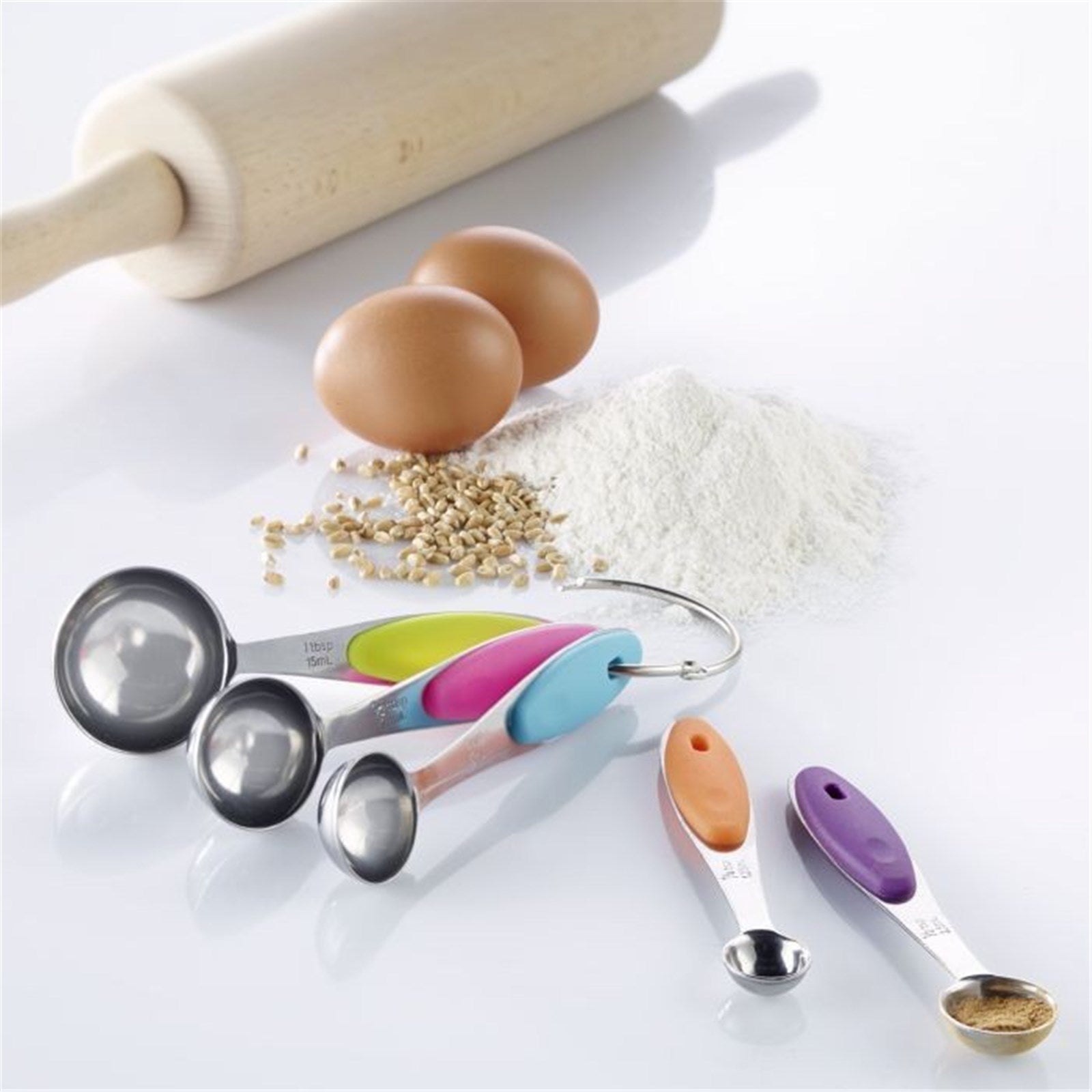 Kompaktes Messlöffel-Set von Westmark, 5 Größen (1.25-15ml), ideal für präzises Abmessen, langlebig und perfekt für die Küche.