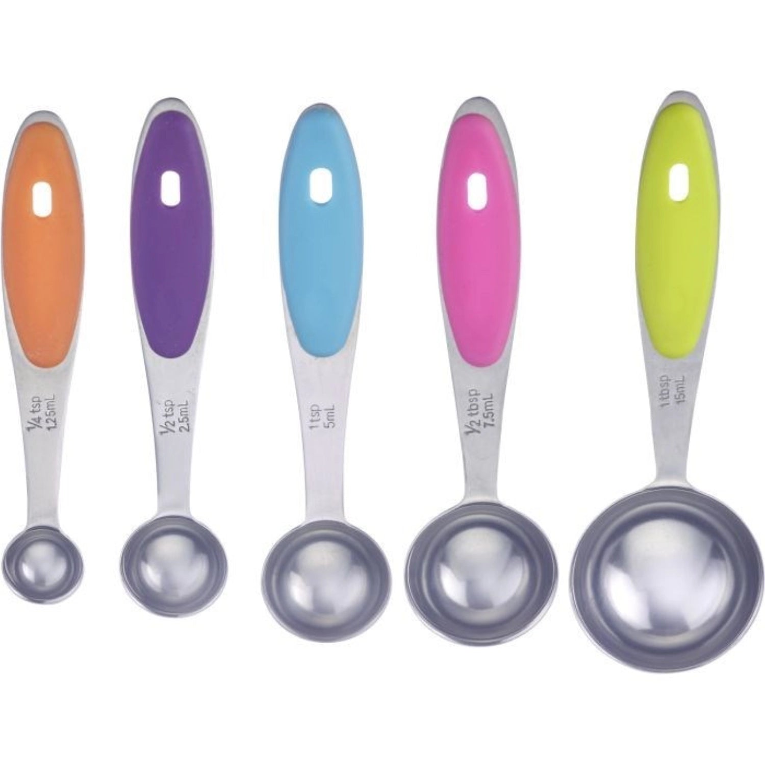 Praktisches Messlöffel-Set von Westmark mit fünf verschiedenen Größen (1.25 bis 15ml) für exaktes Abmessen von Zutaten beim Kochen und Backen.