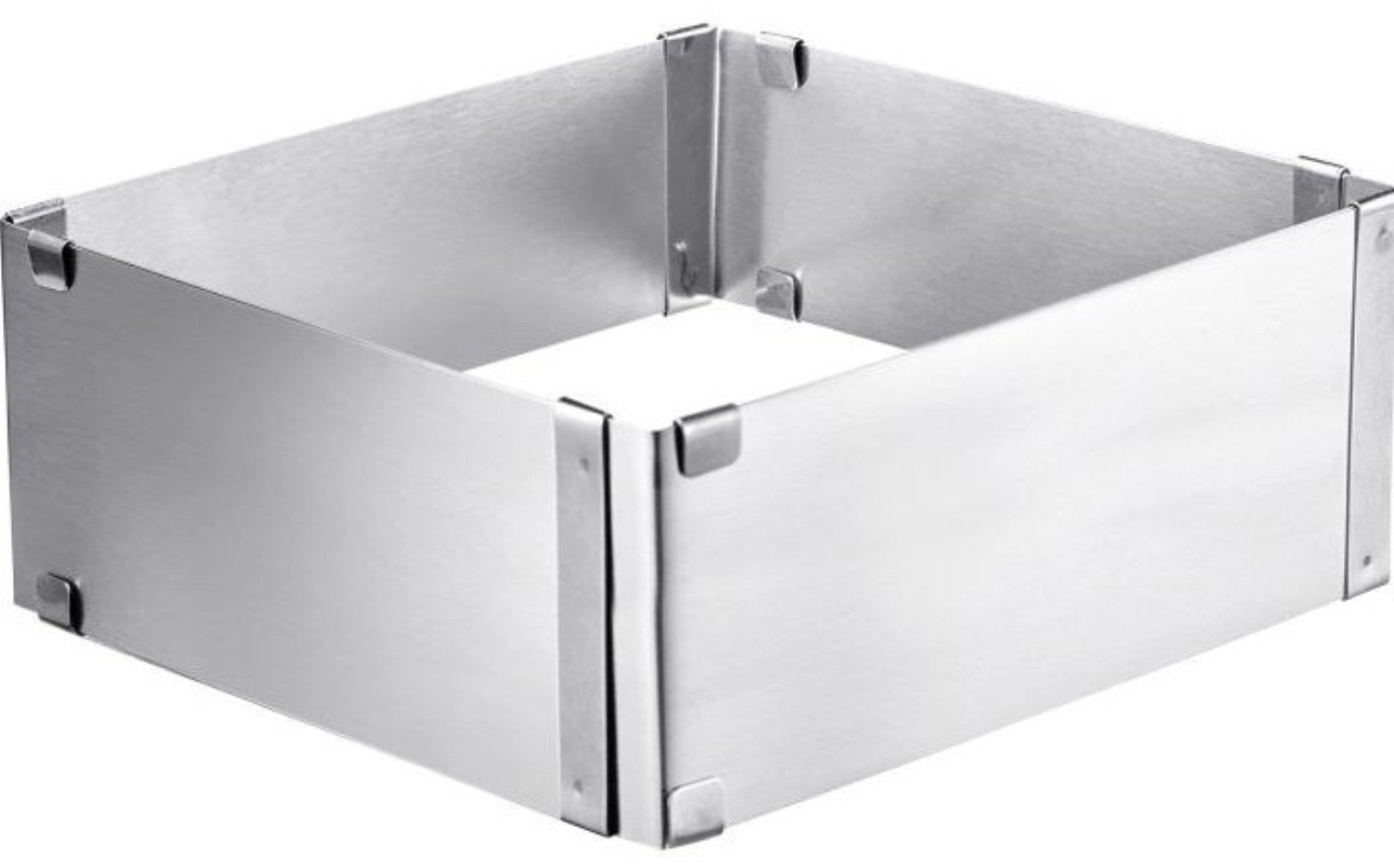 Quadratischer Backrahmen von Westmark, verstellbar auf 15x15x8 cm, ideal für kreative Backprojekte und vielseitige Anwendungen in der Küche.