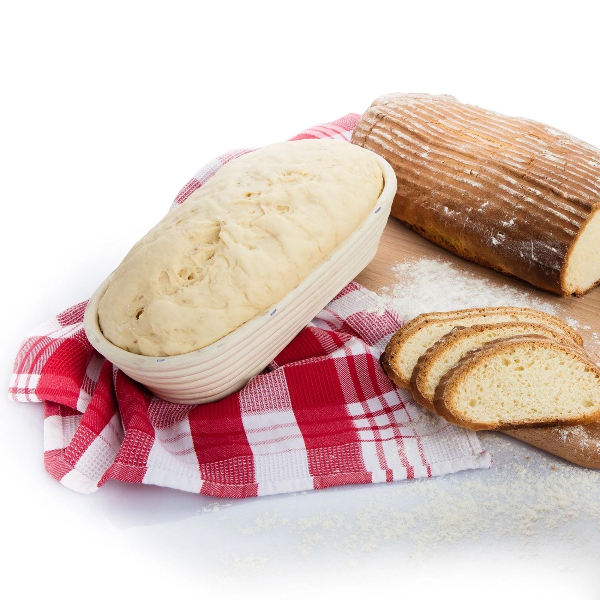 Ovales Gärkörbchen-Set von Westmark, 39,5x15,4x7,2 cm, mit Stoffbezug, perfekt für Brotbacken und optimale Teiggärung.