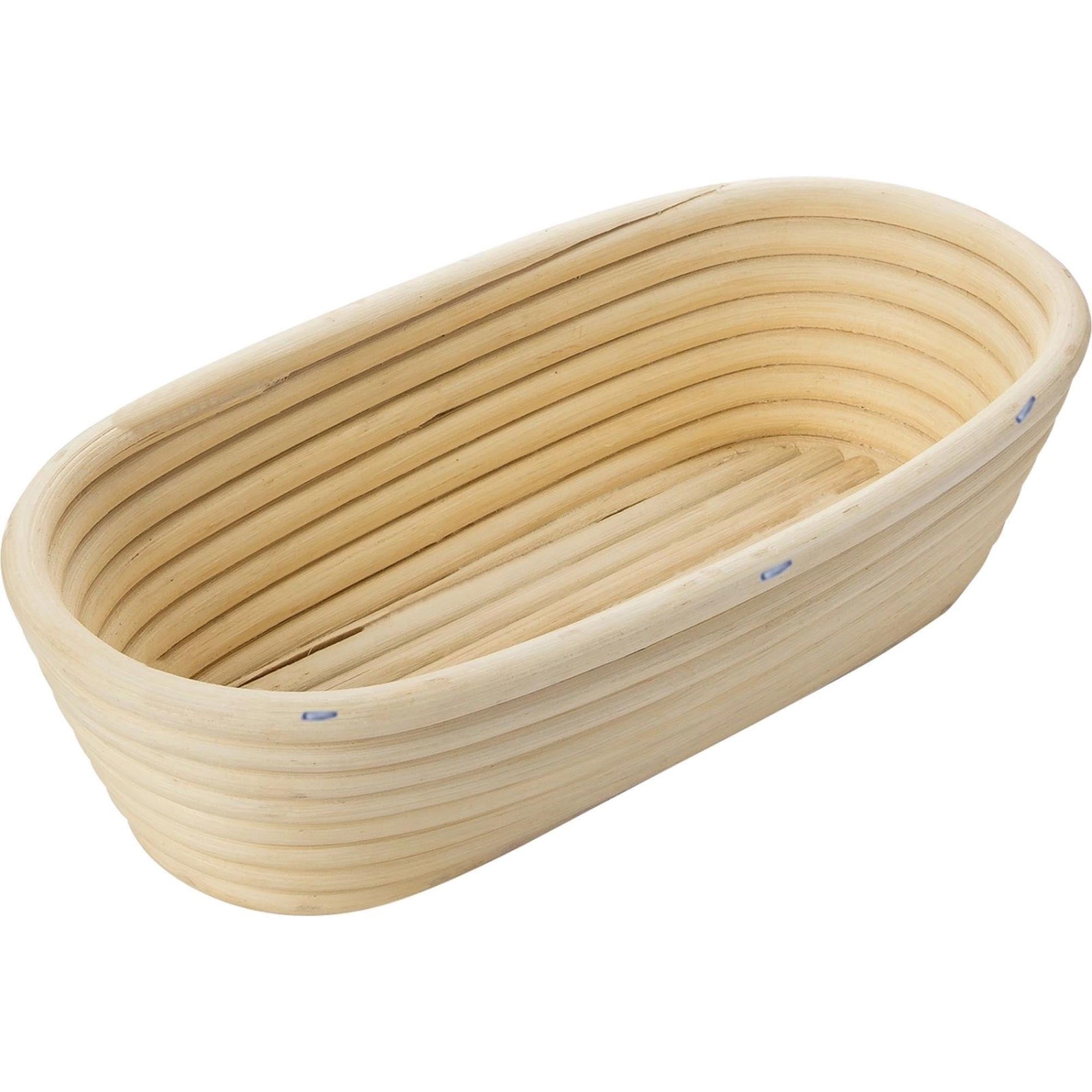 Ovales Gärkörbchen-Set von Westmark, 27,5 x 14 x 7,1 cm, mit Stoffbezug, perfekt für Brotbacken und Teigführung.