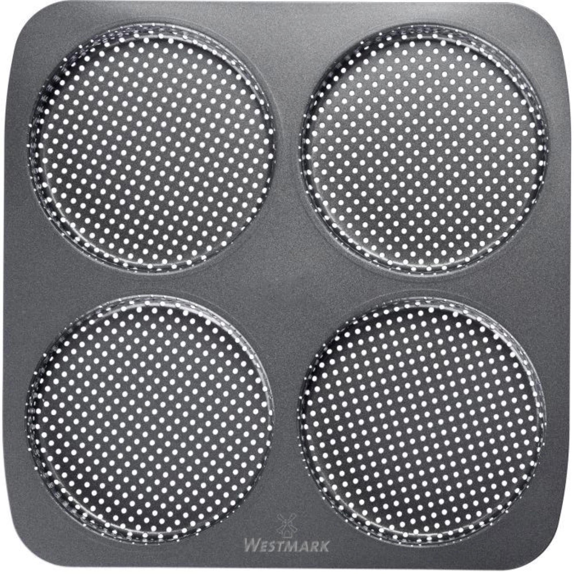 Backform für 4 Burgerbrötchen, 28x28cm, antihaftbeschichtet, perfekt für gleichmässiges Backen, hochwertige Qualität von Westmark.