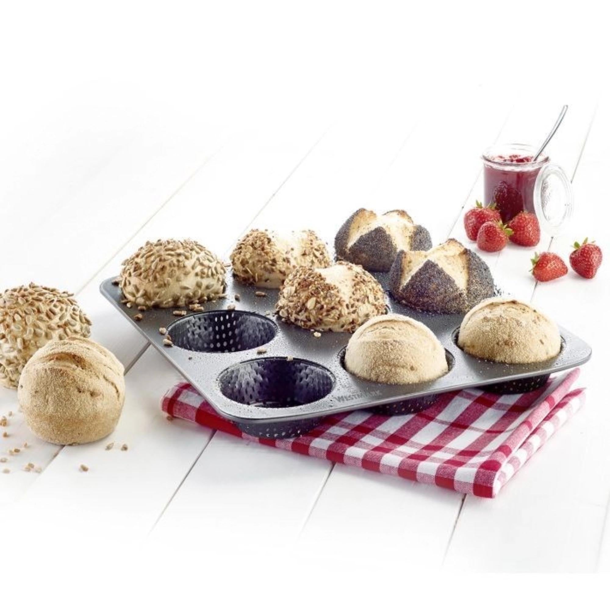 9er Brötchen Backform von Westmark, 32x30cm, antihaftbeschichtet, perfekt für gleichmäßiges Backen und einfache Reinigung.