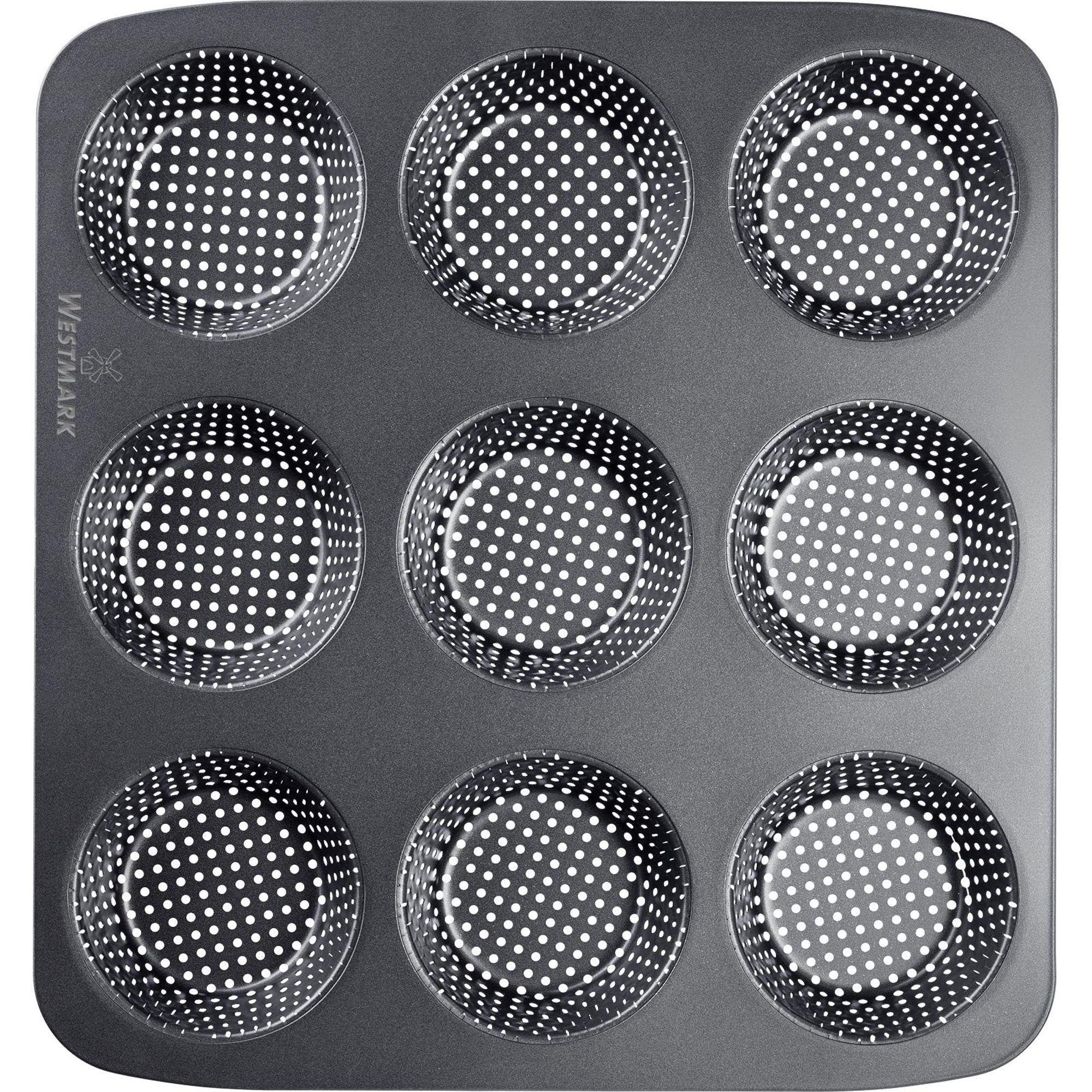Praktische 9er Brötchen Backform von Westmark, 32x30cm, ideal für gleichmäßiges Backen von Brötchen, antihaftbeschichtet und langlebig.