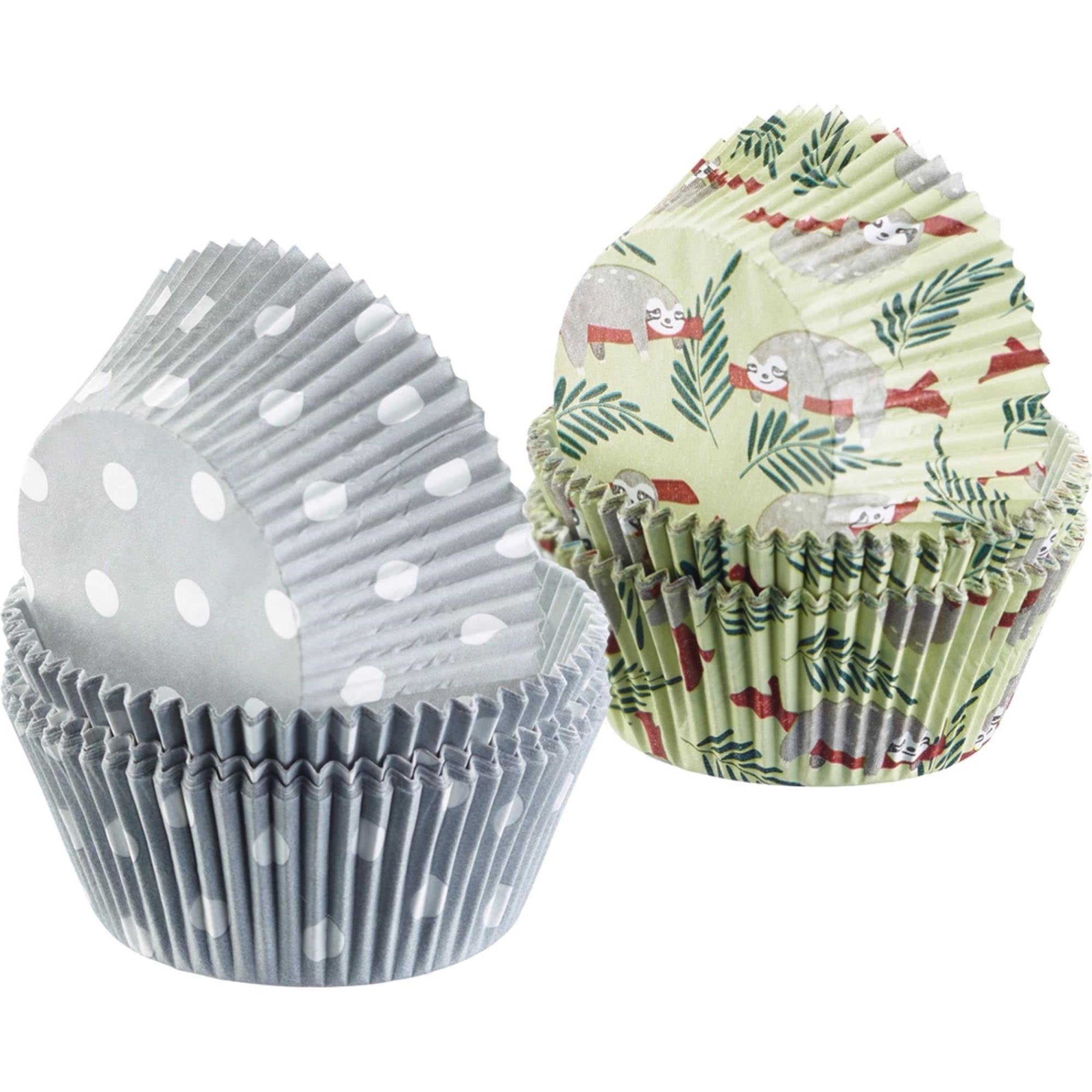 80 Stk. Muffin Papier-Backförmchen, Faultier u. Punkte in Mehrfarbig präsentiert im Onlineshop von KAQTU Design AG. Backform / Backblech ist von Westmark