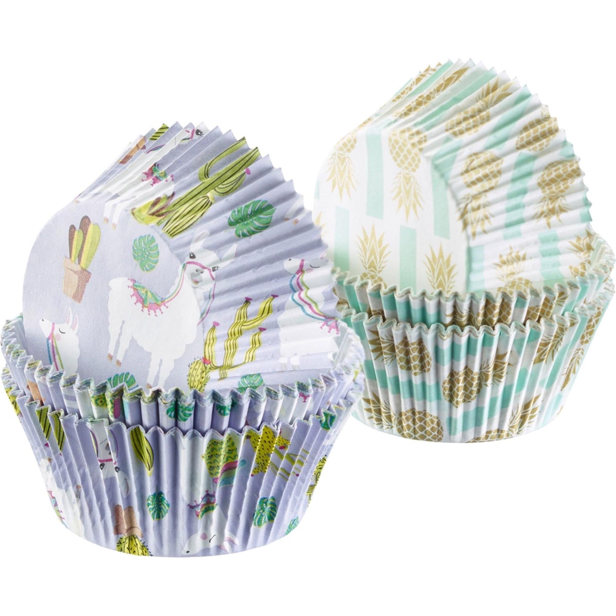 80 Stk. Muffin Papier-Backförmchen, Lama u. Ananas in Mehrfarbig präsentiert im Onlineshop von KAQTU Design AG. Backform / Backblech ist von Westmark