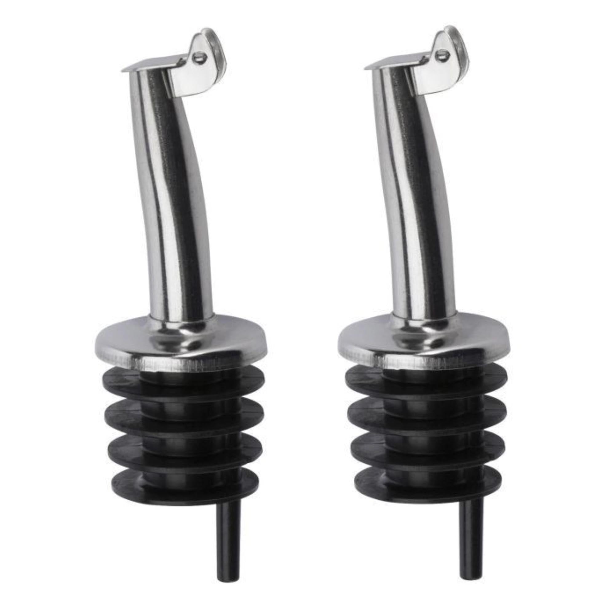 2er Set Ausgießer Inox Gastro, PE-Korken, Metallkläppchen in Schwarz präsentiert im Onlineshop von KAQTU Design AG. Barzubehör ist von Westmark