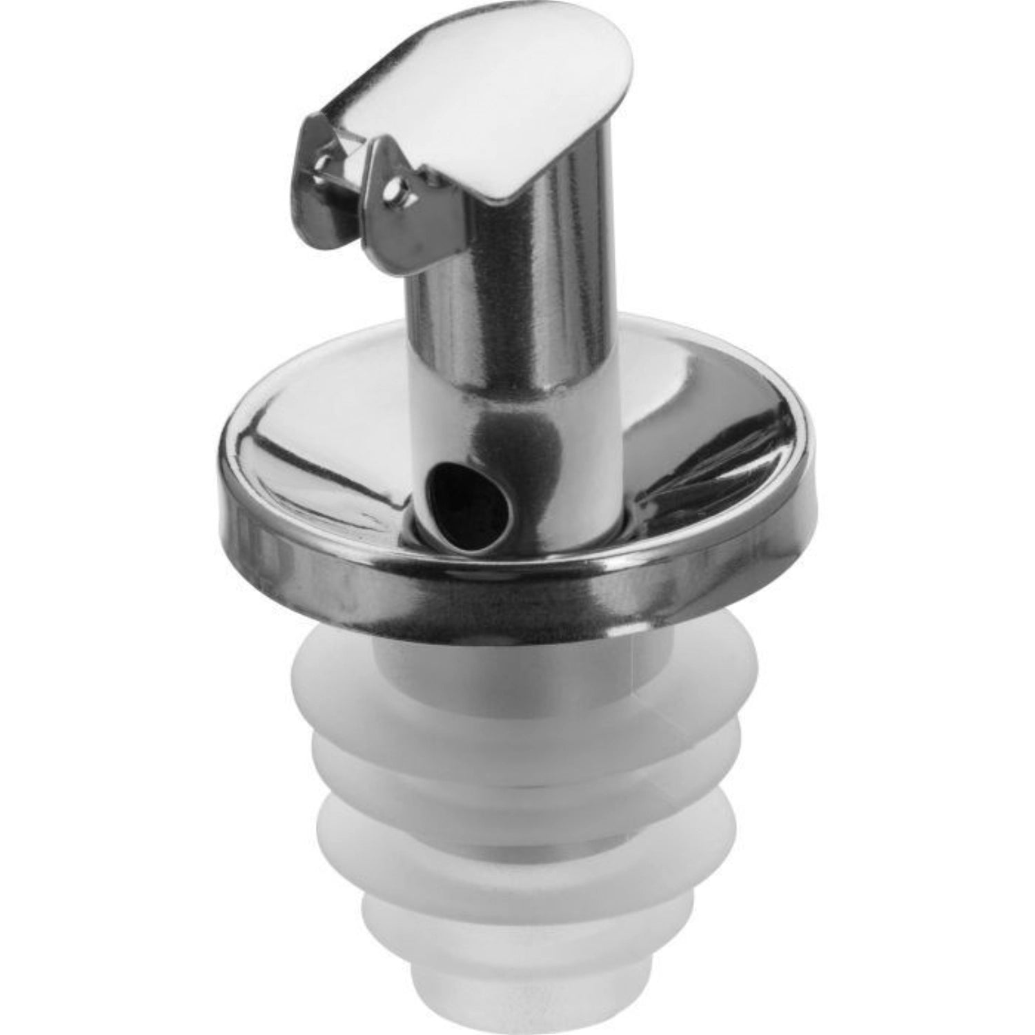 Praktischer Ausgiesser Inox Essig-Spezial von Westmark mit Silikonkorken, ideal für präzises Dosieren von Essig und Ölen in der Küche.