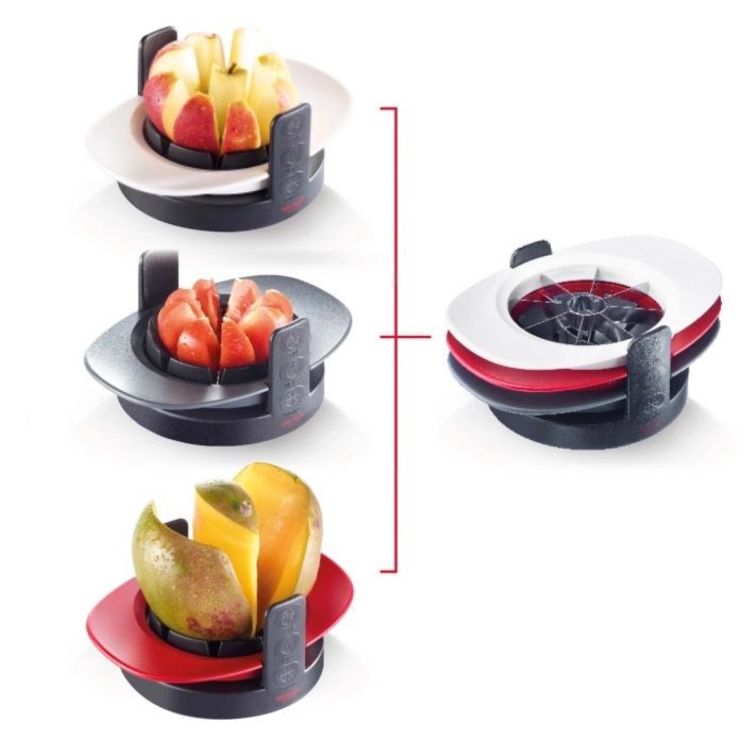 Der Tutti Frutti Teiler von Westmark ermöglicht eine einfache und schnelle Zubereitung von Obststücken, ideal für gesunde Snacks und kreative Rezepte.