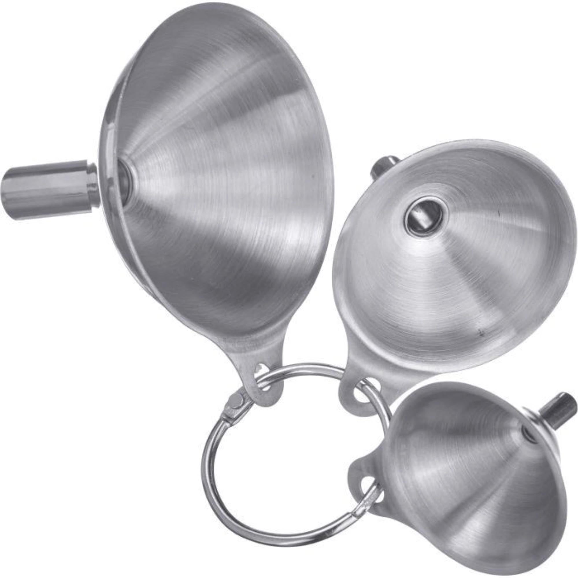 Entdecken Sie das 3-tlg. Trichter-Set Mini von Westmark aus Edelstahl. Ideal zum präzisen Abfüllen und Portionieren von Flüssigkeiten und festen Zutaten. Hygienisch, leicht zu reinigen und perfekt für jede Küche!