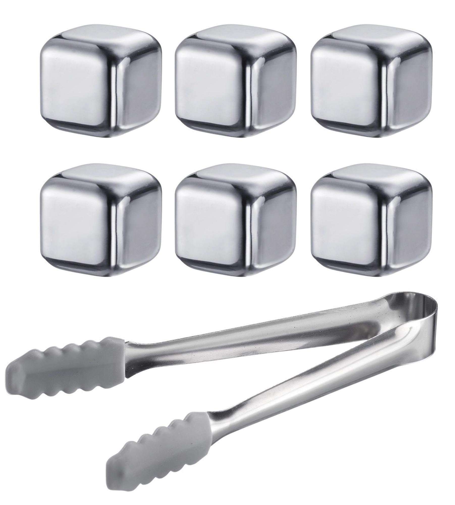 7 tlg. Set Eiswürfel mit Zange Cosmo in Silber präsentiert im Onlineshop von KAQTU Design AG. Barzubehör ist von Westmark