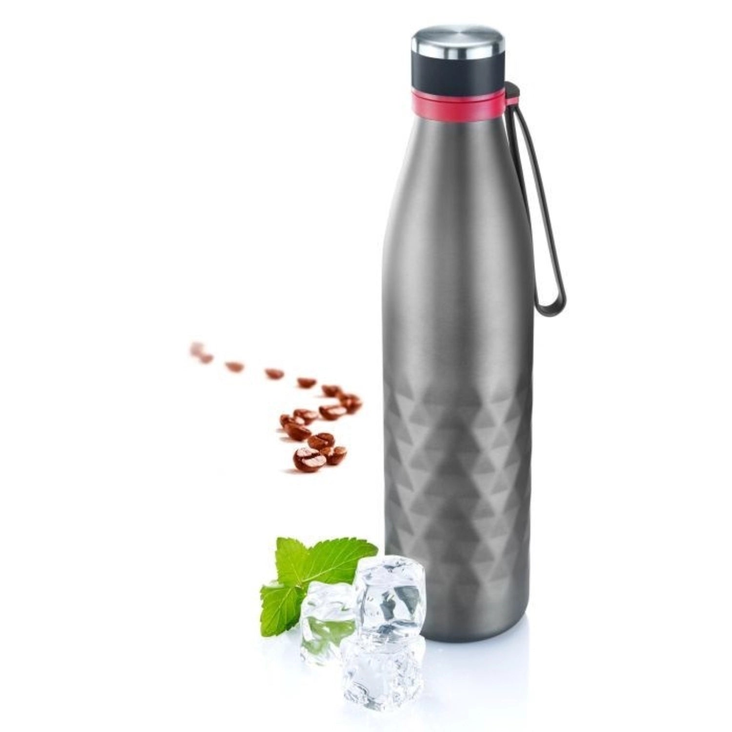 Isolierflasche Viva von Westmark, 1 l, anthrazit, ideal für heiße und kalte Getränke, robustes Design für unterwegs.