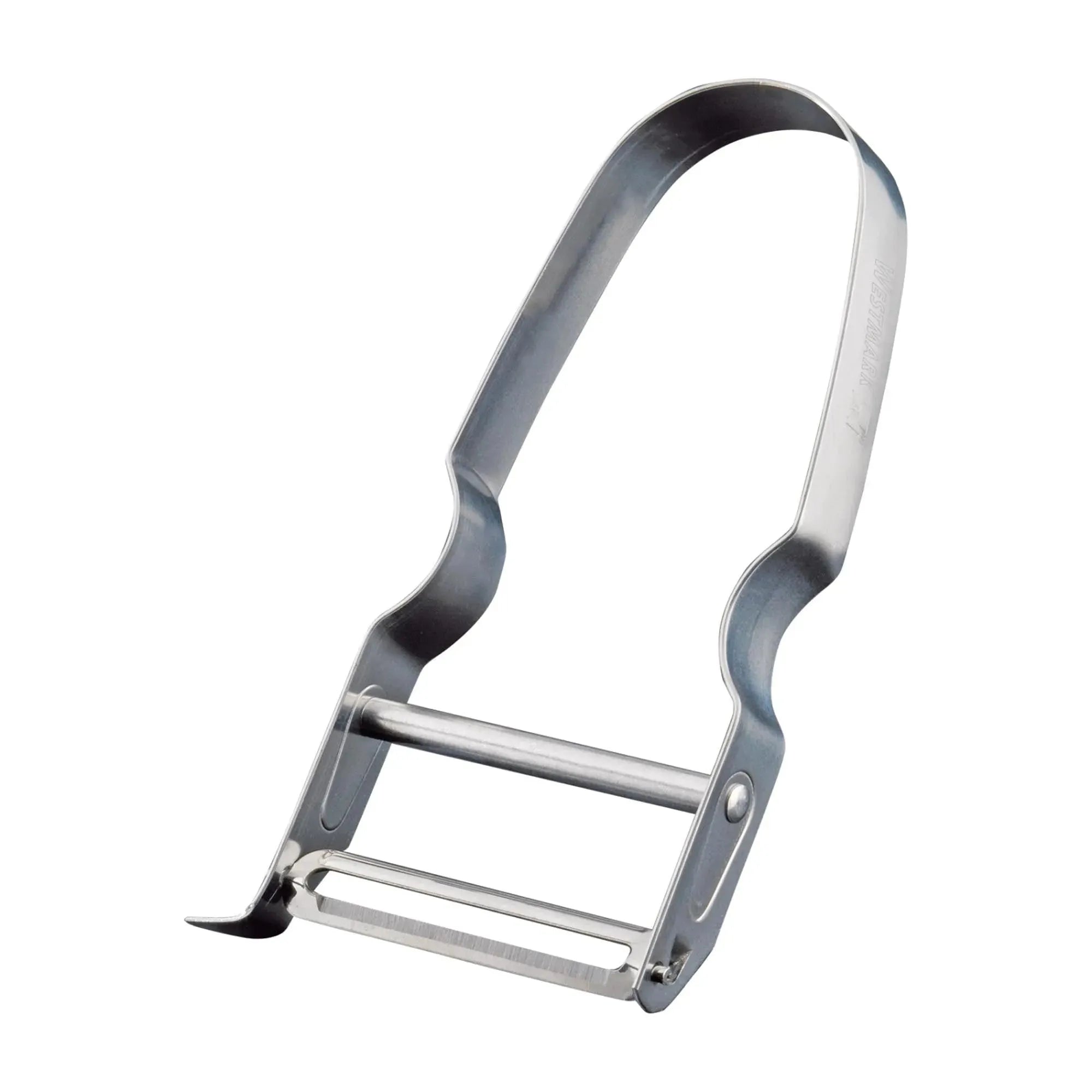 Gemüse-, Spargelschäler Steel sb, neue Verpackung in Silber präsentiert im Onlineshop von KAQTU Design AG. Küchenhelfer ist von Westmark