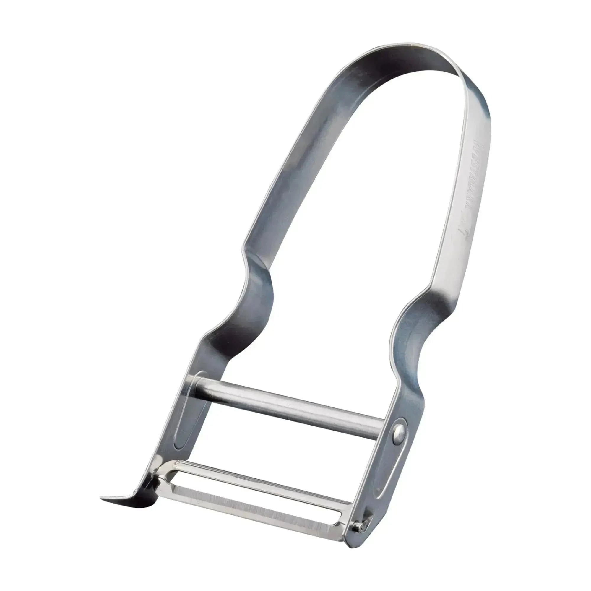 Gemüse-, Spargelschäler Steel sb, neue Verpackung in Silber präsentiert im Onlineshop von KAQTU Design AG. Küchenhelfer ist von Westmark