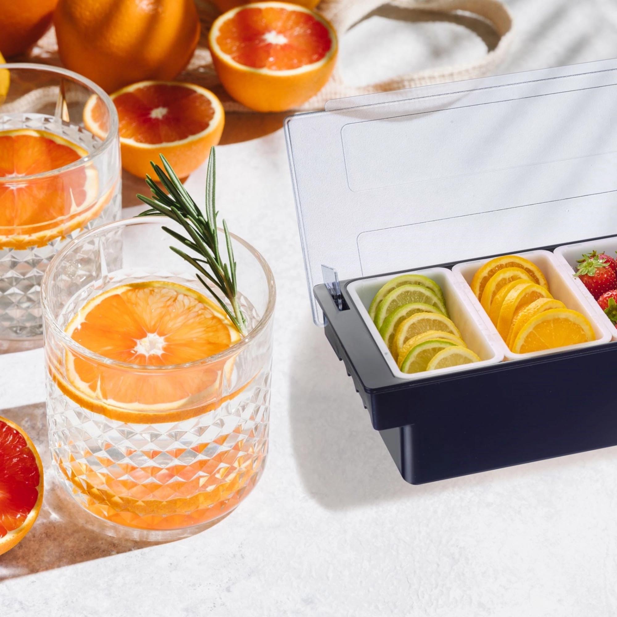 Elegante Westmark Gewürz- und Obstbar mit 6 Fächern, perfekt für geordnete Aufbewahrung und dekorative Präsentation.