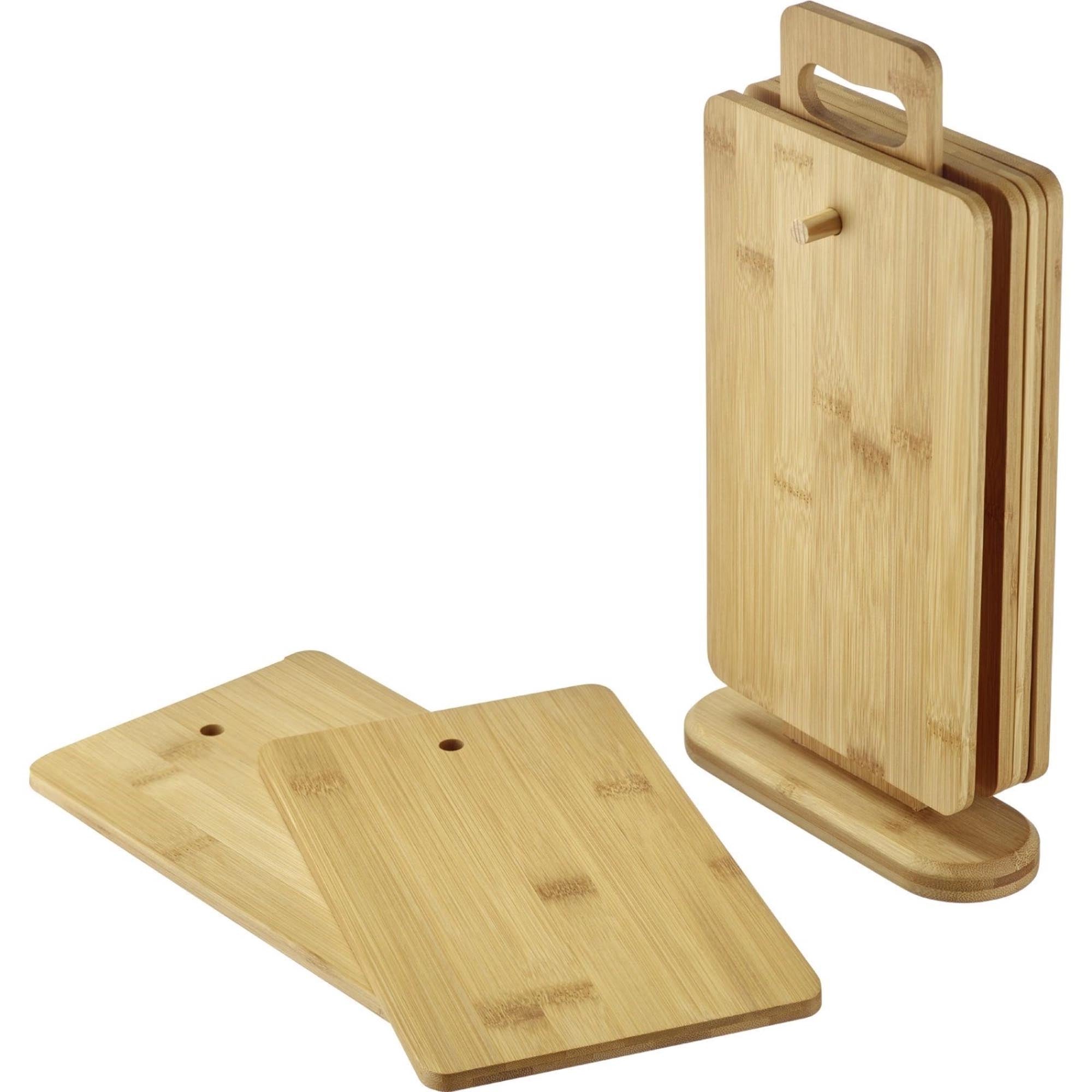 Entdecken Sie das 7-tlg. Set Frühstücksbrettchen von Westmark: 6 praktische, spülmaschinenfeste Brettchen in elegantem Halter für ein stilvolles Frühstück.