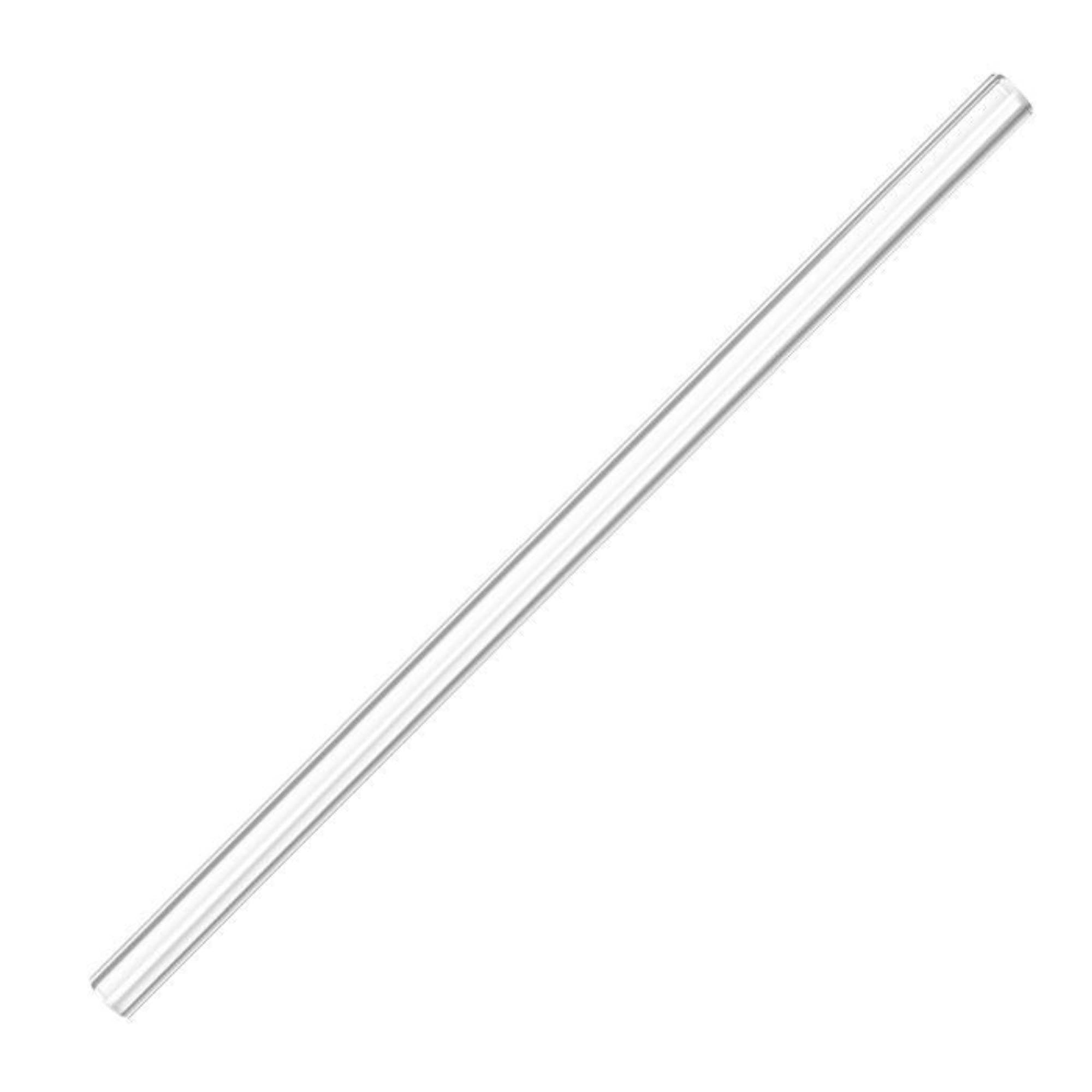 Set aus 6 Glas-Trinkhalmen (8x200 mm) mit Reinigungsbürste, nachhaltig, wiederverwendbar und elegant, ideal für umweltbewusste Genießer.