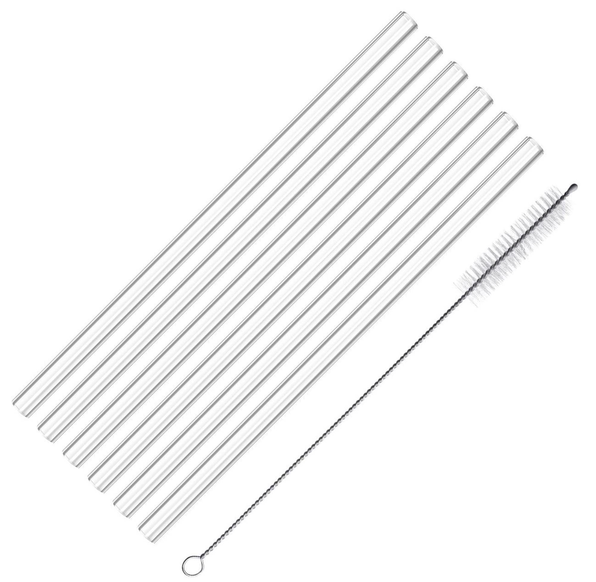 6 Trinkhalme Glas u. Reinigungsbürstchen, D8 x 200 mm in Transparent präsentiert im Onlineshop von KAQTU Design AG. Barzubehör ist von Westmark
