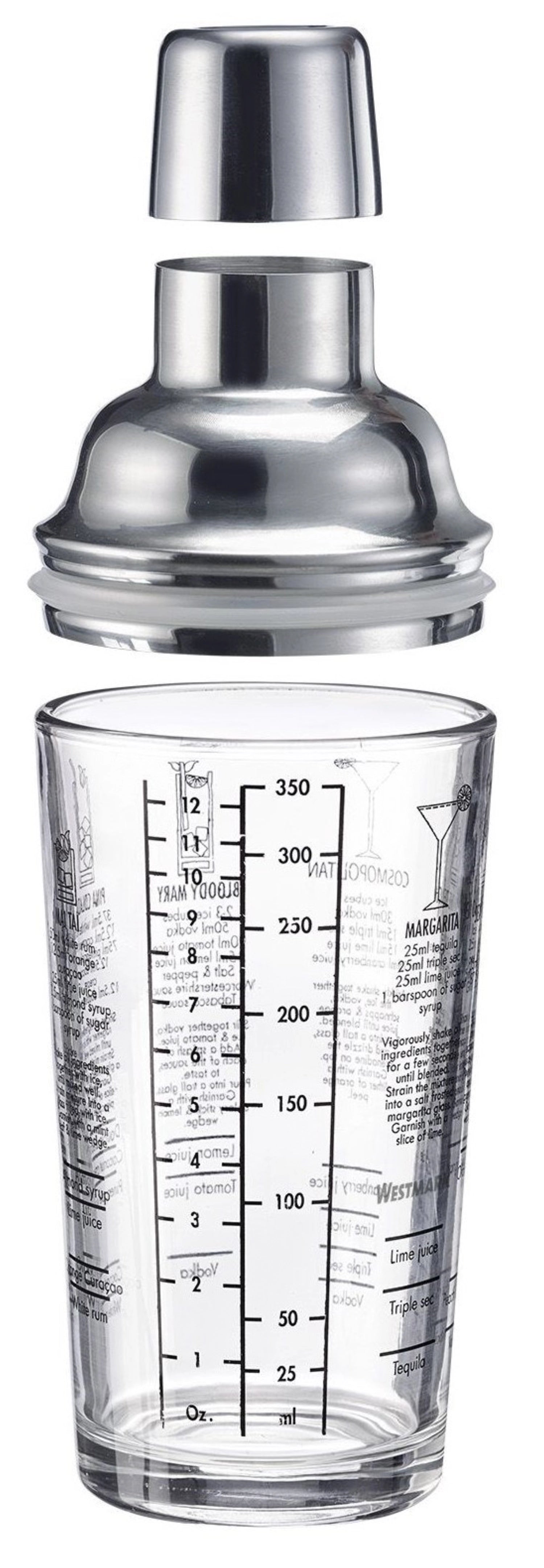 Cocktail Shaker Sam von Westmark, stilvolles 400ml Glas, perfekt für das Mixen von erfrischenden Cocktails und Drinks.