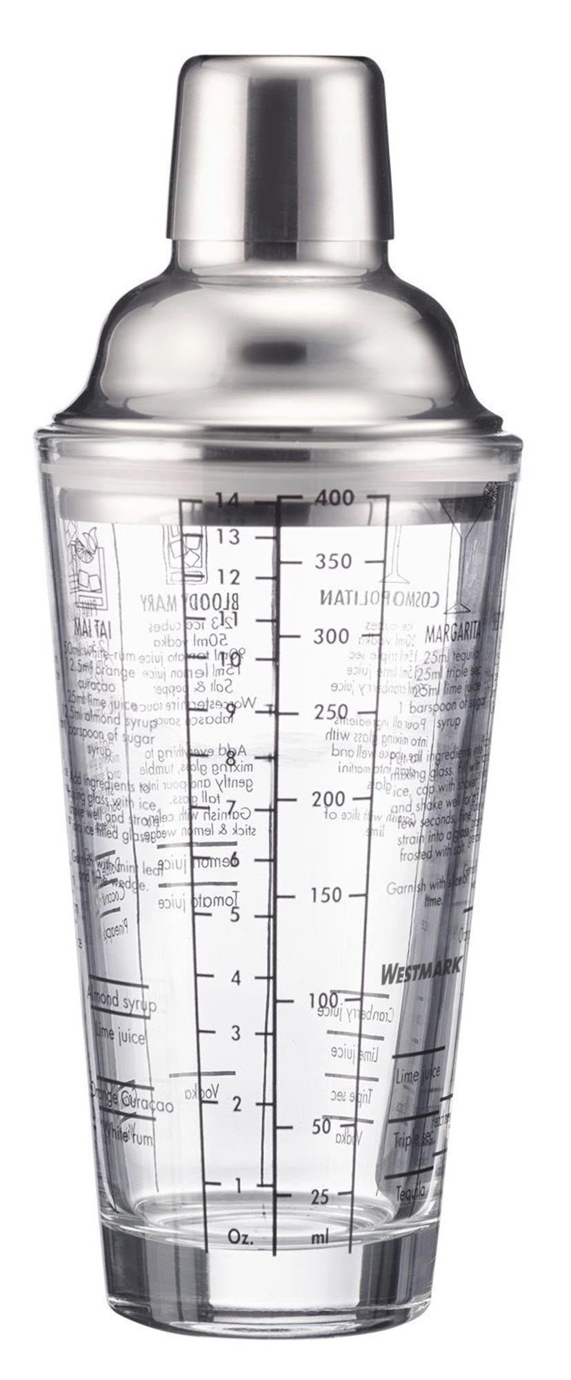 Cocktail Shaker Sam, Glas, 400ml in Silber präsentiert im Onlineshop von KAQTU Design AG. Barzubehör ist von Westmark