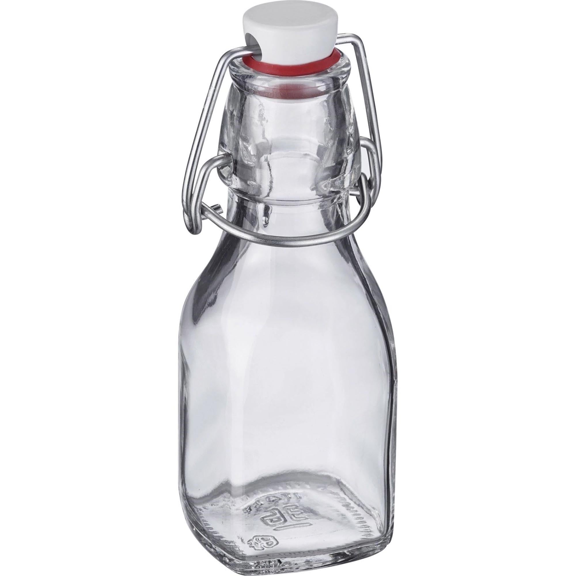 Entdecken Sie die Westmark Bügelverschlussflasche eckig, 125ml – ideal für Sportler und Schüler. Auslaufsicher, umweltfreundlich und leicht zu reinigen!