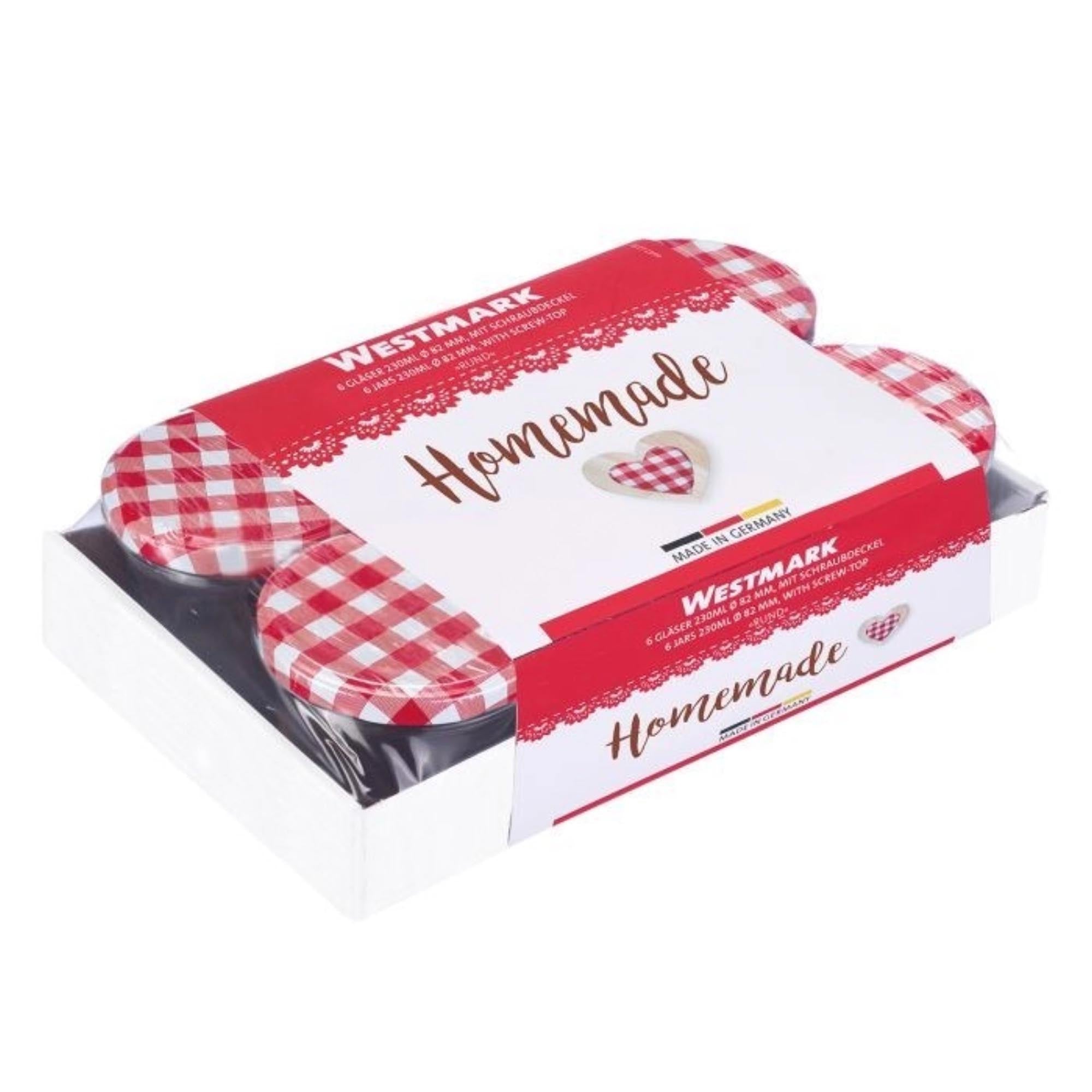 6 Gläser à 230ml (Ø82mm) von Westmark, ideal für Wurst und Sturz, perfekt zum Einmachen und Lagern von Lebensmitteln.