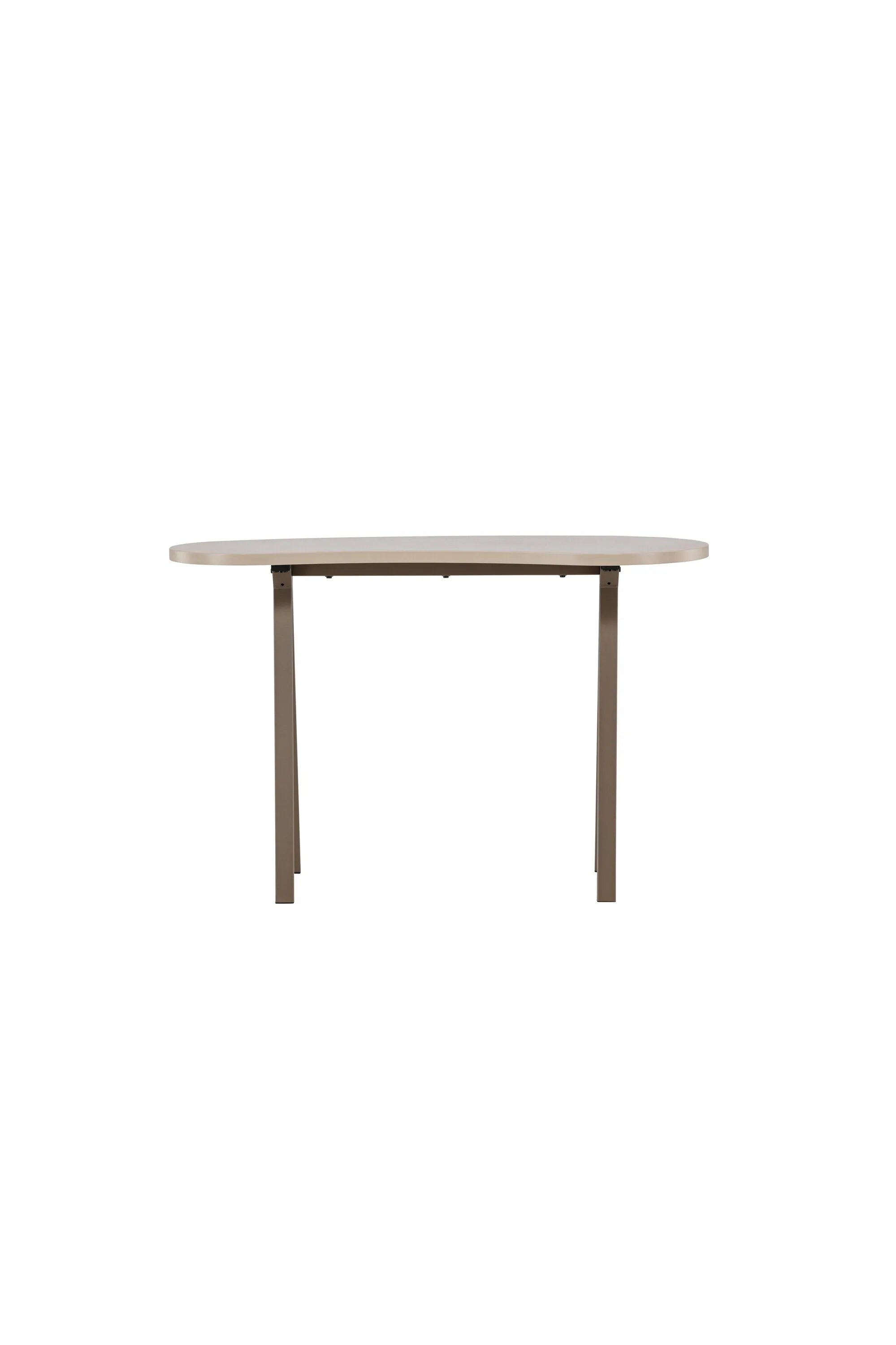 Holmestrand Tisch: Moderner, harmonischer Schreibtisch (115x50x75 cm) in warmem Braun, MDF & Stahl, für Ruhe & Produktivität.