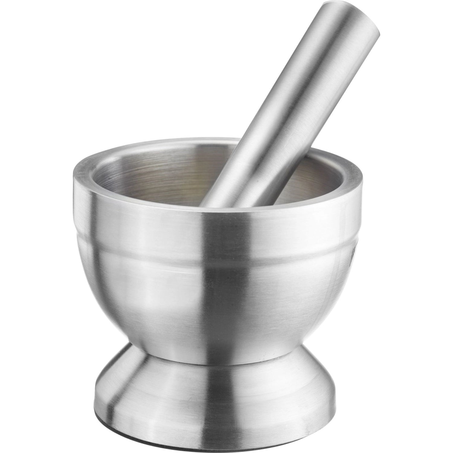Eleganter Edelstahl-Mörser mit Deckel von Westmark, ideal zum Mahlen und Zerkleinern von Gewürzen und Kräutern für kulinarische Meisterwerke.