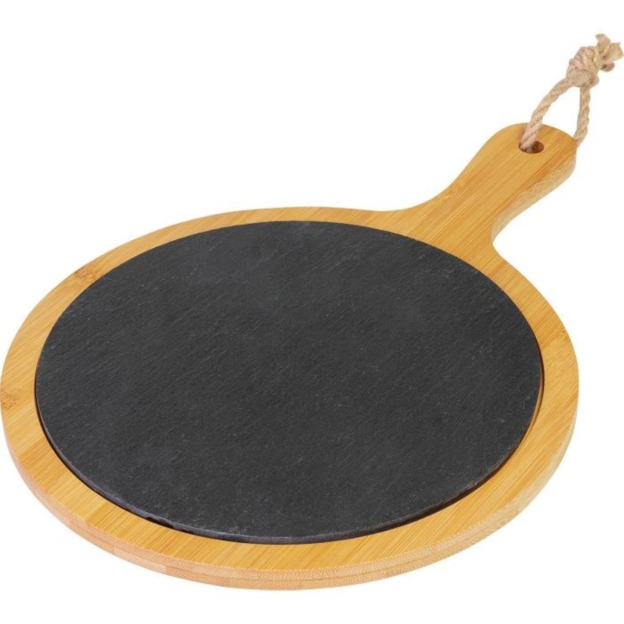 Stilvolle Servierplatte "Tapas u. Friends" von Westmark aus Bambus und Schiefer (33x23 cm) – ideal für Tapas, Snacks und festliche Anlässe.