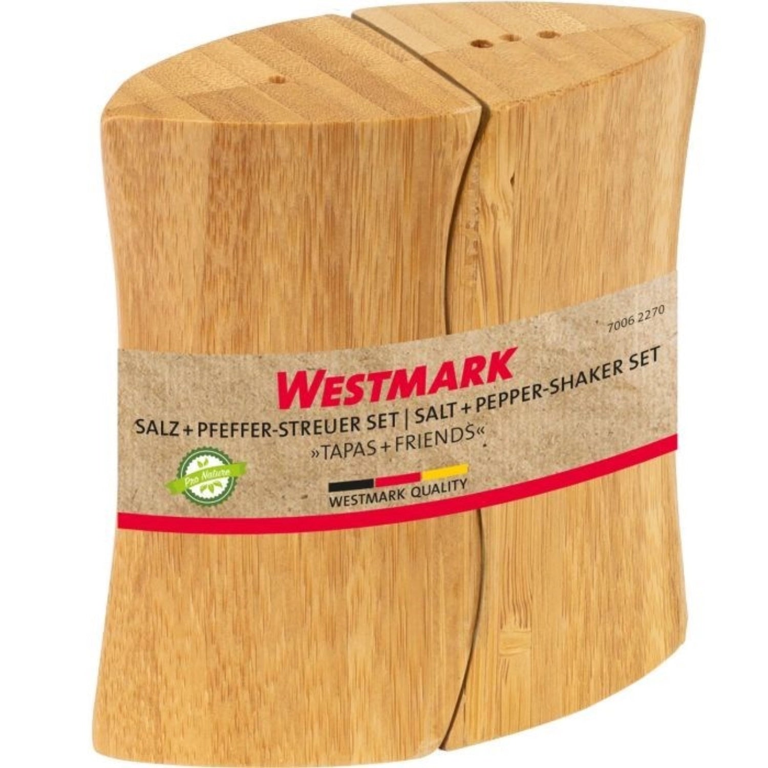 Stilvolles 2er Set Salz- und Pfefferstreuer im Tapas-Stil von Westmark, perfekt für jede Tischdekoration und das Verfeinern von Gerichten.