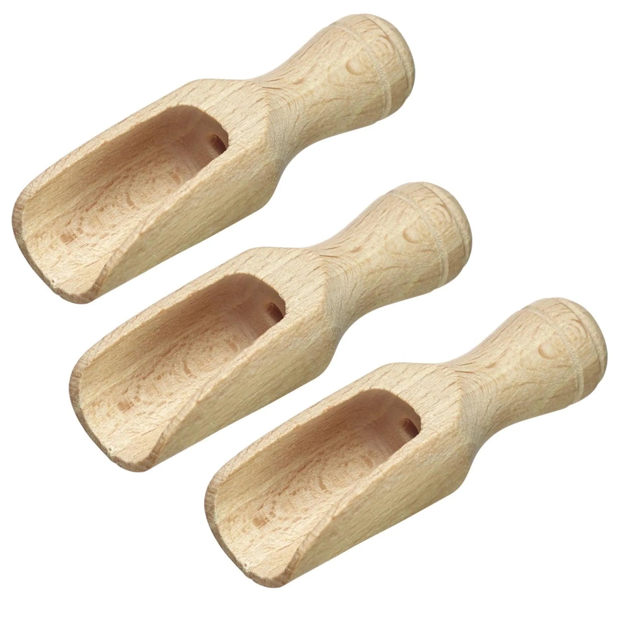 3er Set Mini-Gewürzschaufeln aus Holz, 3ml, 5.2x1.7x1.4cm, präzise, langlebig, umweltfreundlich, ideal für Gewürze und Kräuter.