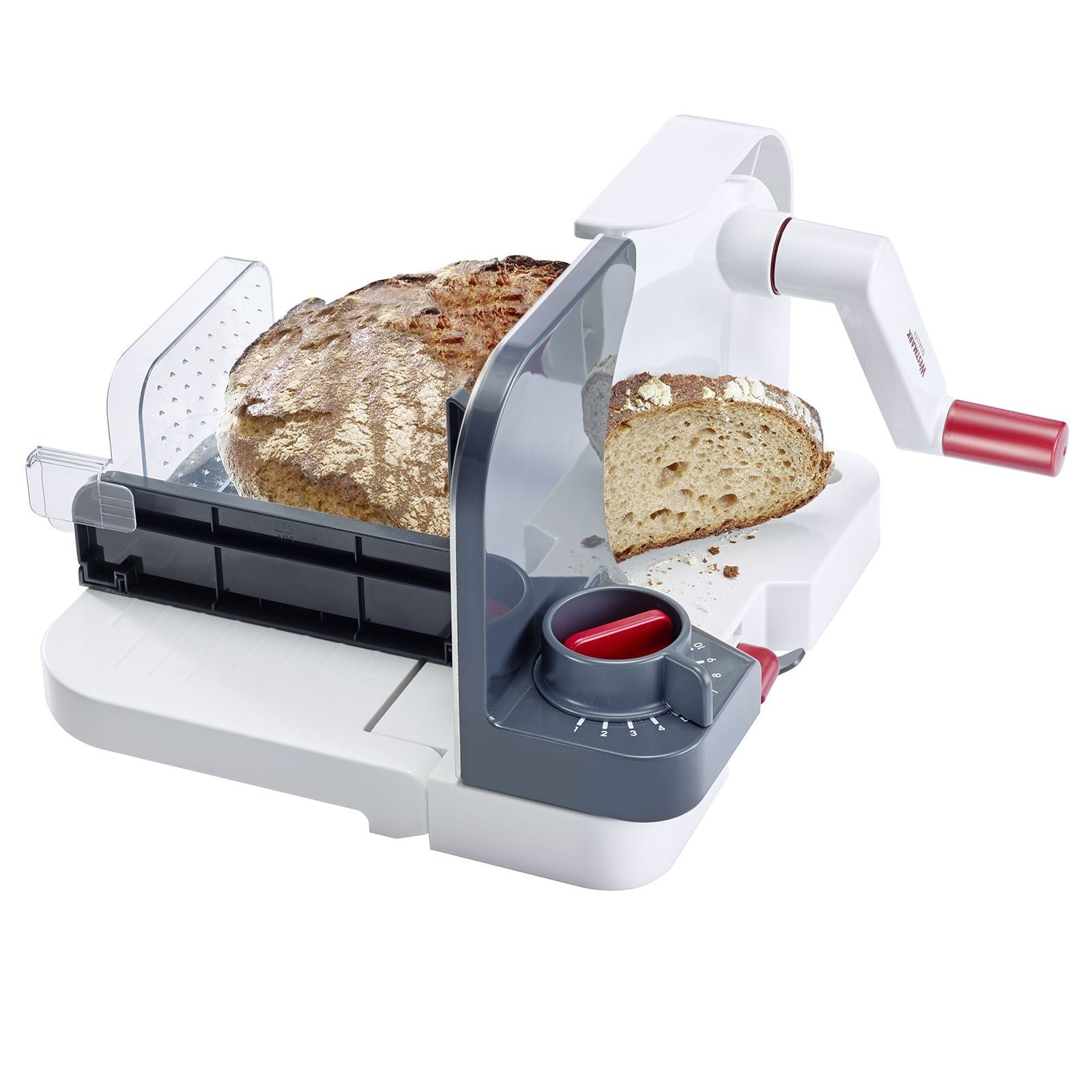 Kompakter Allesschneider von Westmark, perfekt für präzises Schneiden, vielseitig einsetzbar, platzsparend und benutzerfreundlich.