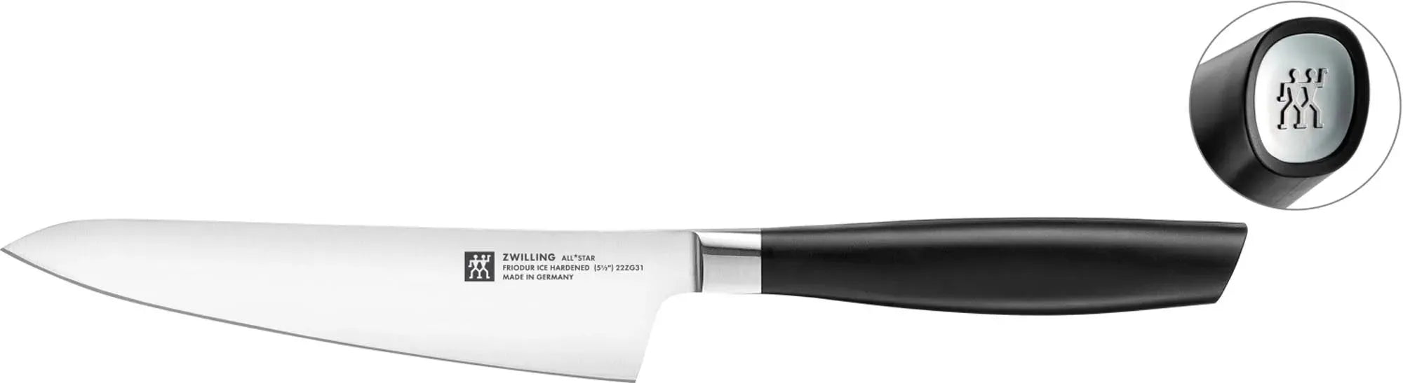 Zwilling All Star Kochmesser: 14 cm Klinge, rostfreier Stahl, ergonomischer Griff, chrome-silber, präzise Schnitte.