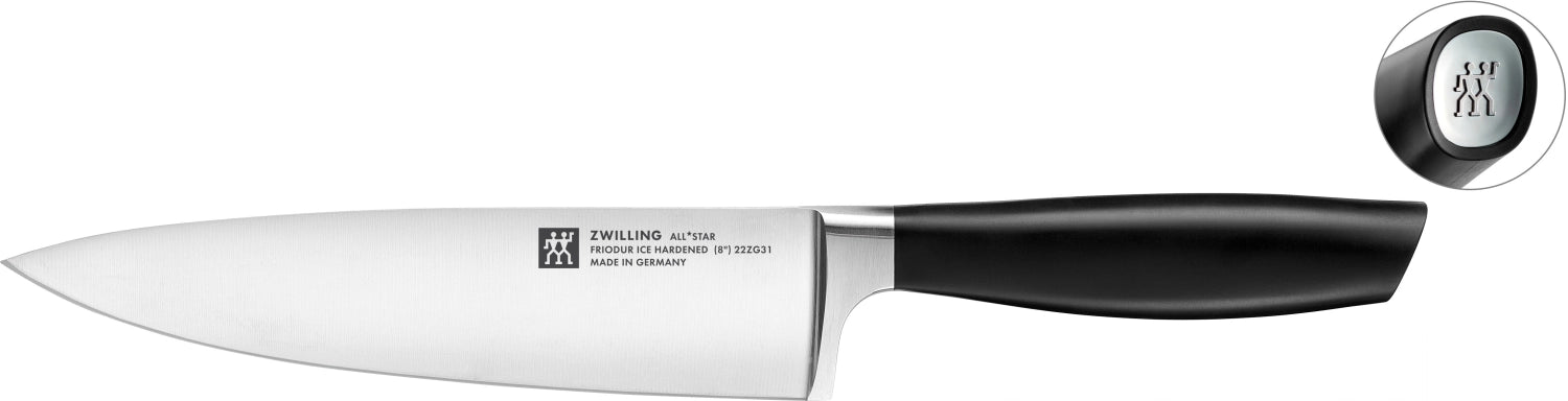 Hochwertiges Zwilling All Star Kochmesser 200 in edlem Design, perfekt für vielseitige Küchenaufgaben und präzises Schneiden.