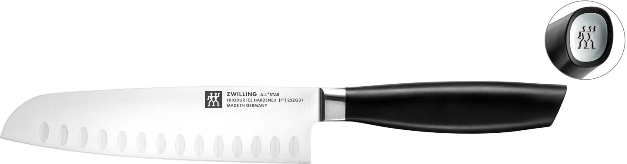 All Star Santoku m. Kullen 180, chrome-silber - KAQTU Design