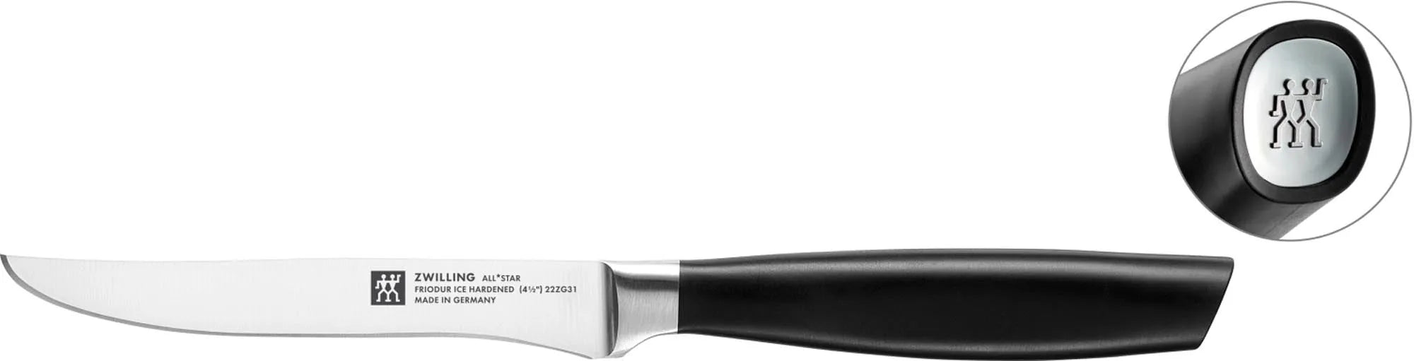 Elegante All Star Steakmesser 120 von Zwilling: Perfekte Schärfe, rostfreier Stahl, ergonomischer Griff, ideal für Steakliebhaber.