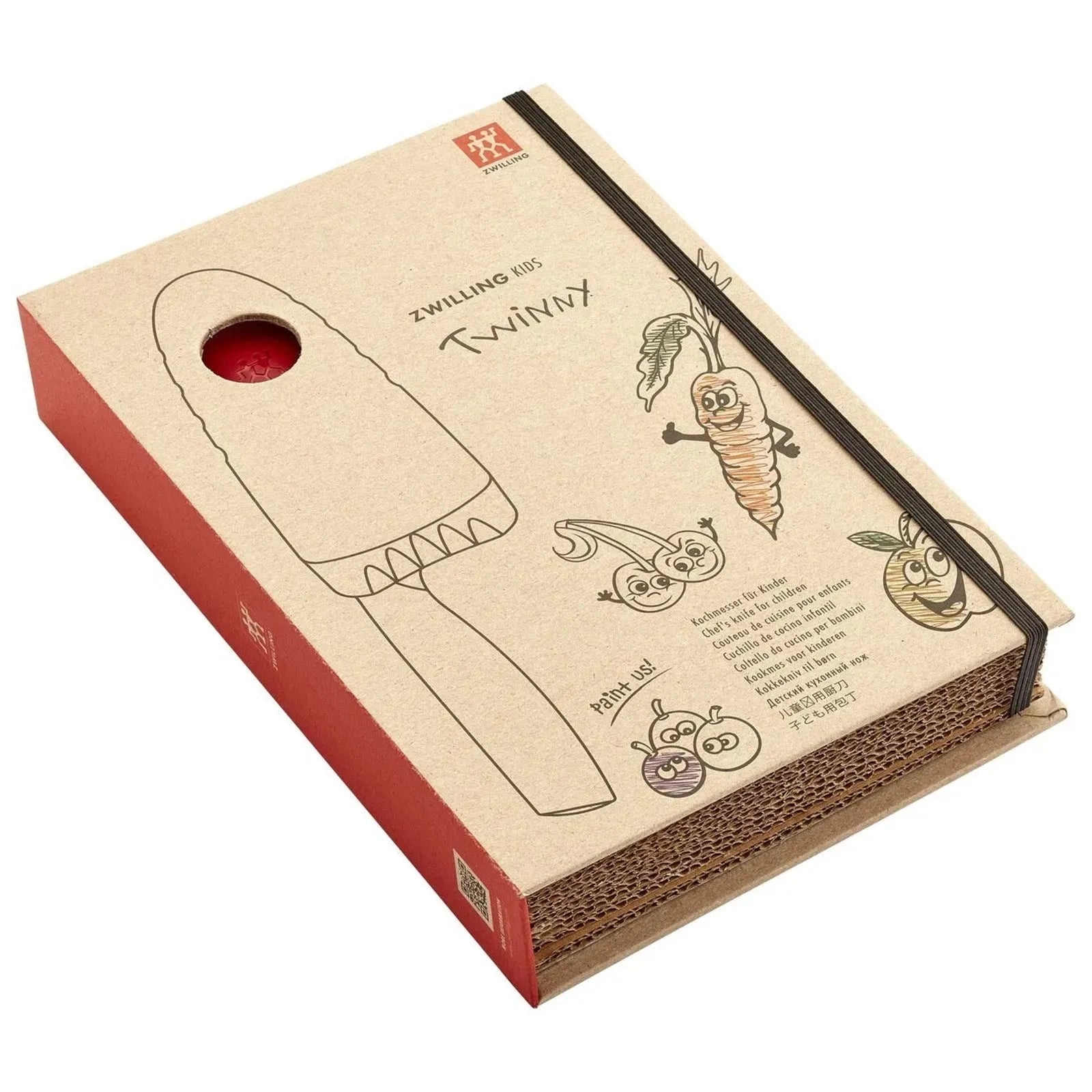 Das Zwilling Twinny Kinderkochmesser, 10 cm, rot, bietet Sicherheit und Qualität, ideal für Kinder beim Kochen lernen.