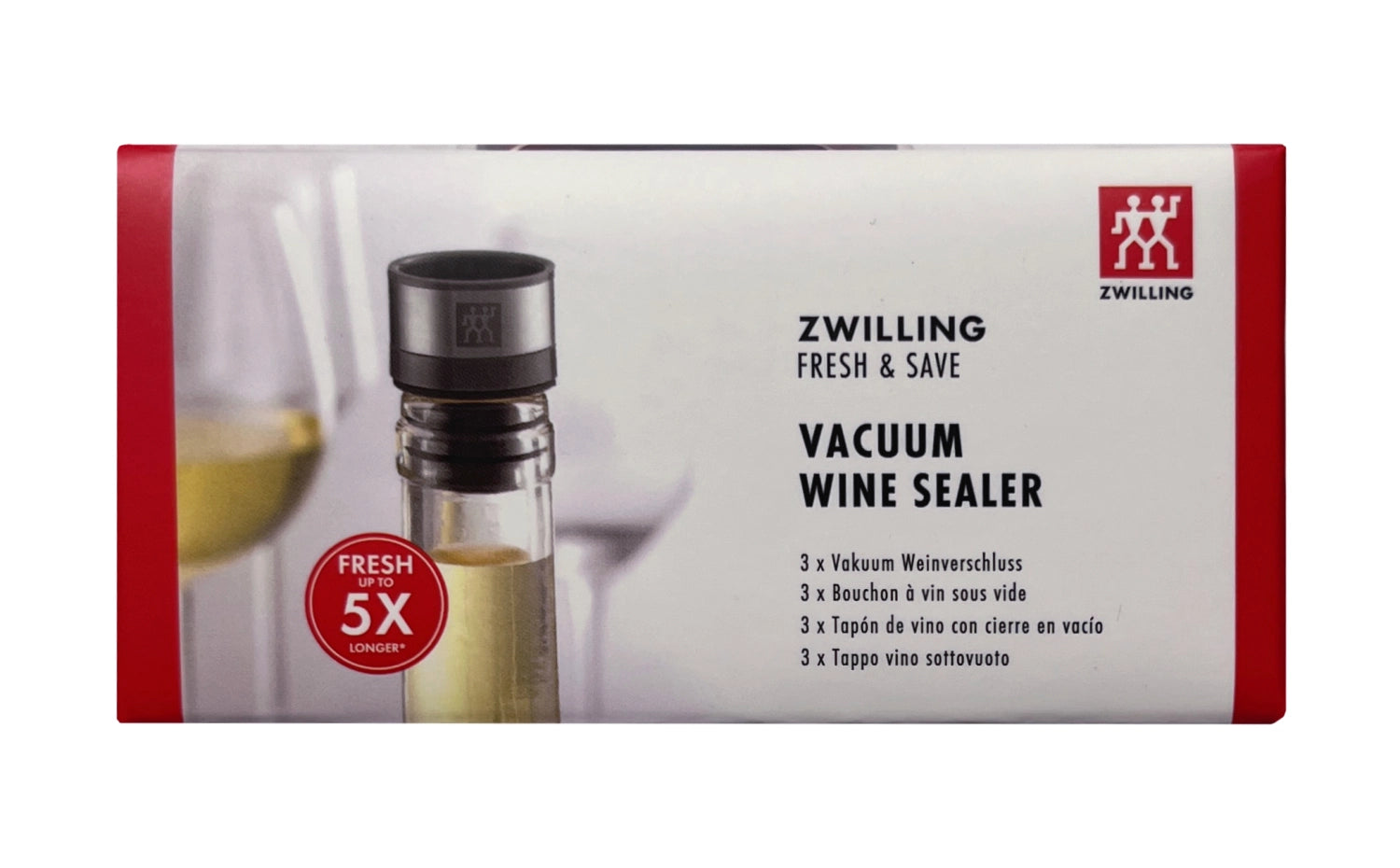 Vakuum Weinverschluss 3-tlg., 3x3x4 cm, grau