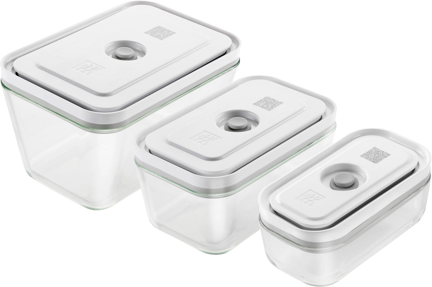 Vakuumbox S,M,L Glas - 3tlg. in Transparent präsentiert im Onlineshop von KAQTU Design AG. Aufbewahrungsbehälter ist von Zwilling Kitchen