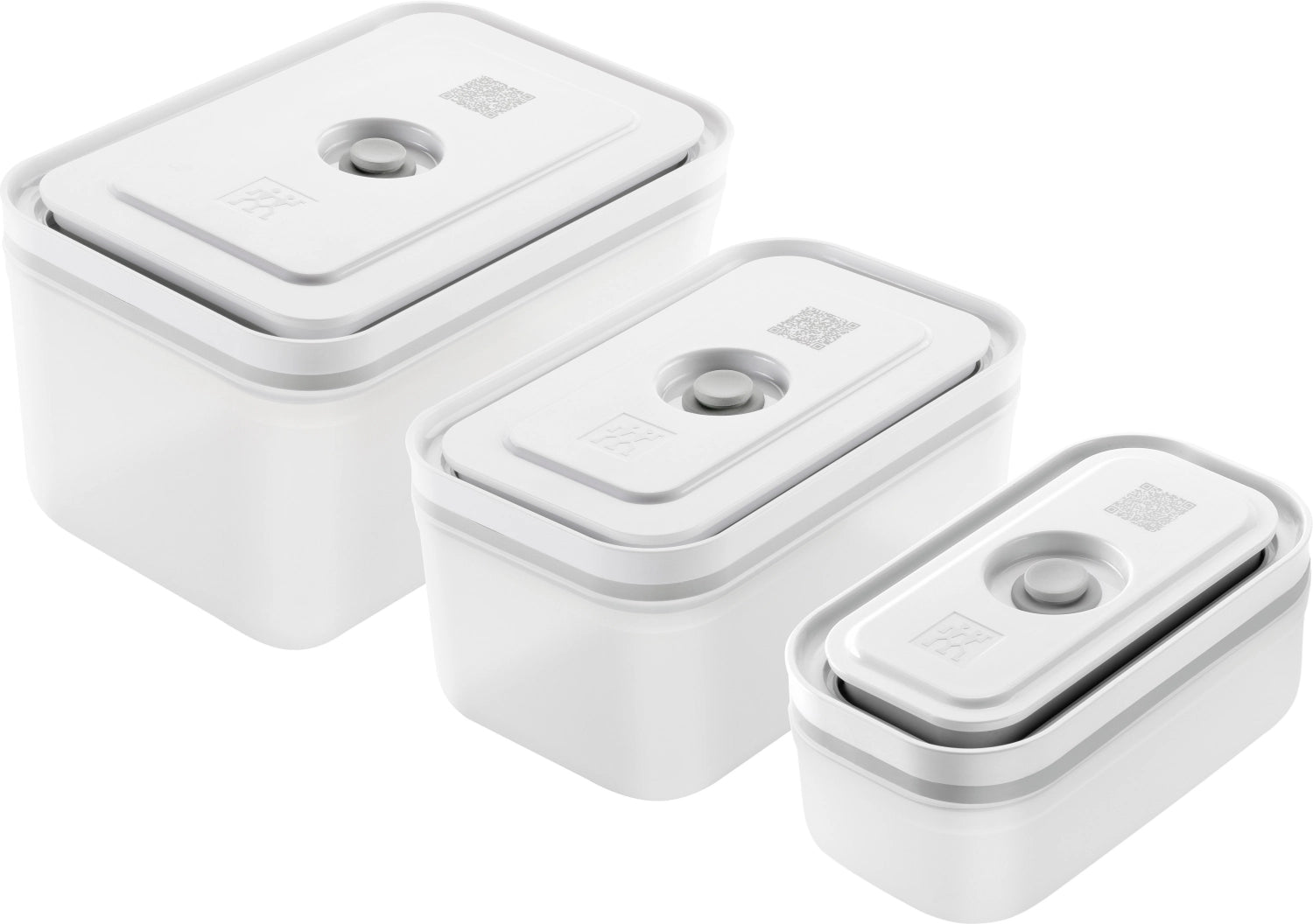 Vakuumbox S,M,L Kunststoff - 3tlg. in Silber präsentiert im Onlineshop von KAQTU Design AG. Aufbewahrungsbehälter ist von Zwilling Kitchen