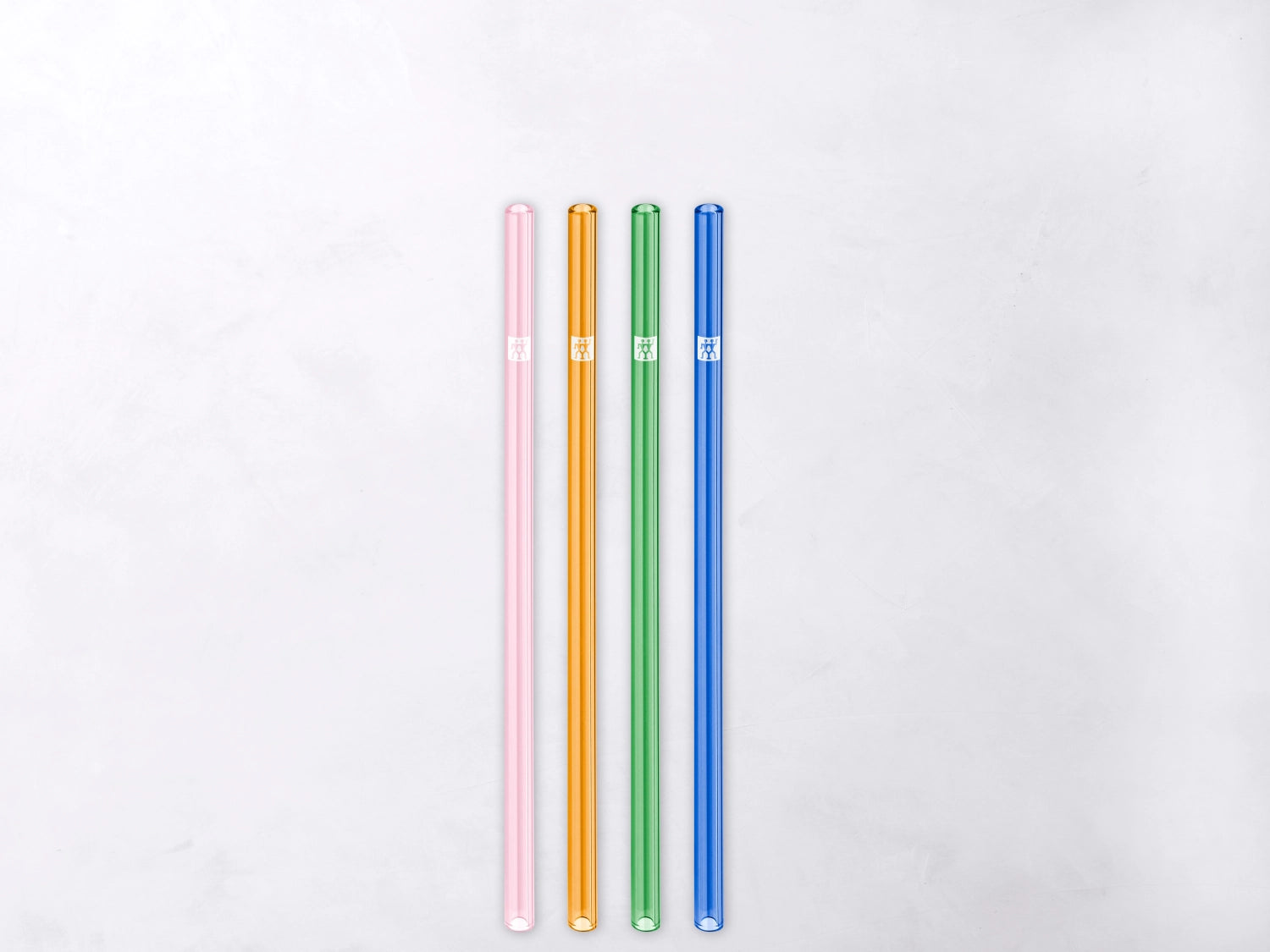 Strohhalme Glas farbig gerade 4er Set, 23cm Ø9mm + Bürste