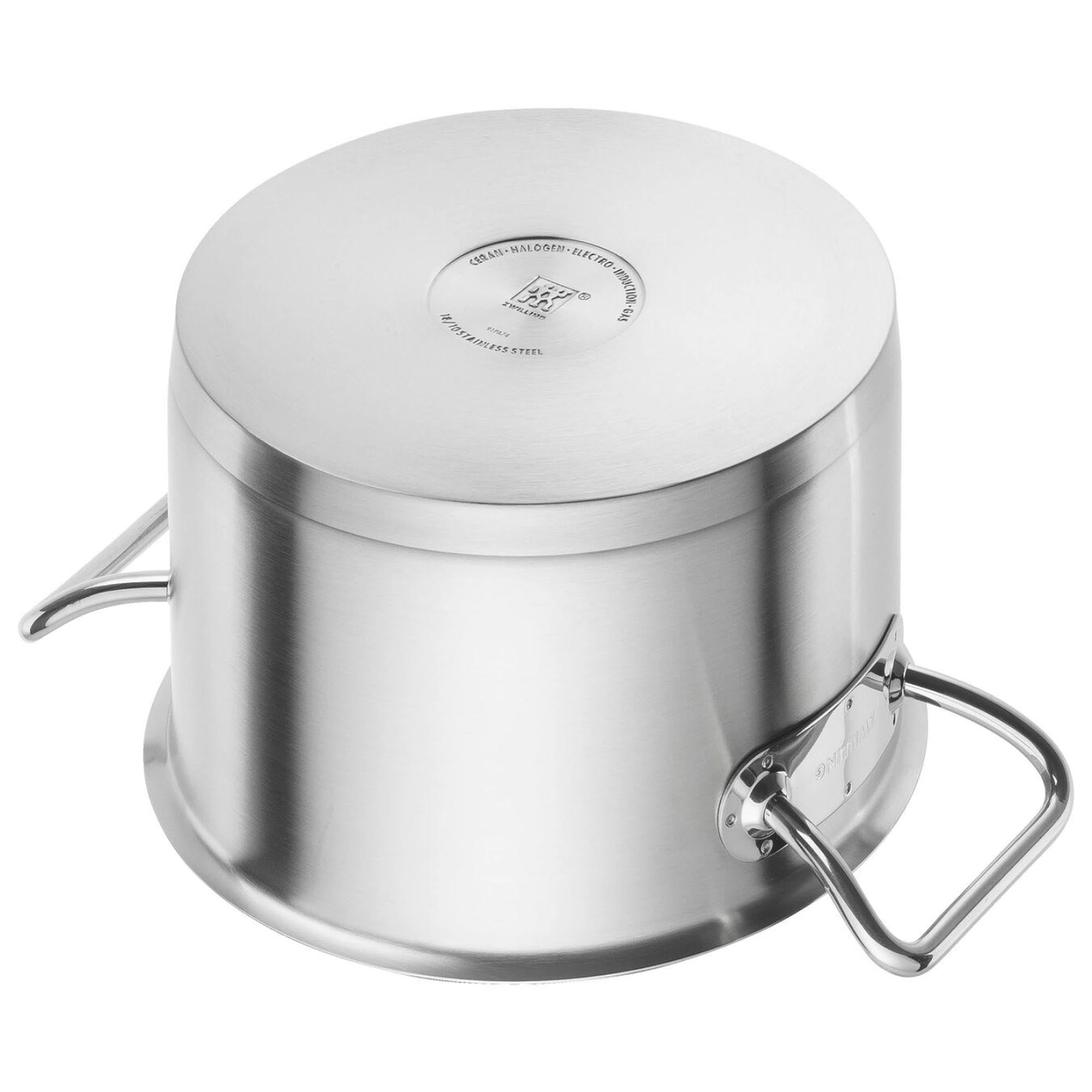ZWILLING Pro Kochtopf 24 cm: Premium-Edelstahl, gleichmäßige Wärmeverteilung, langlebig und ideal für kreative Kochideen.