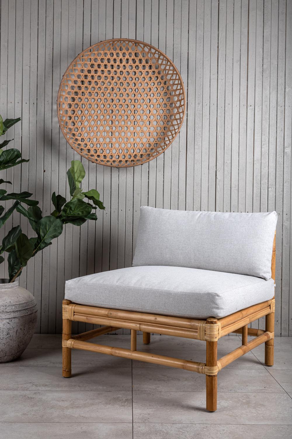 Cane Mittelteil Sofa in Natur präsentiert im Onlineshop von KAQTU Design AG. Lounge Sofa ist von Venture Home