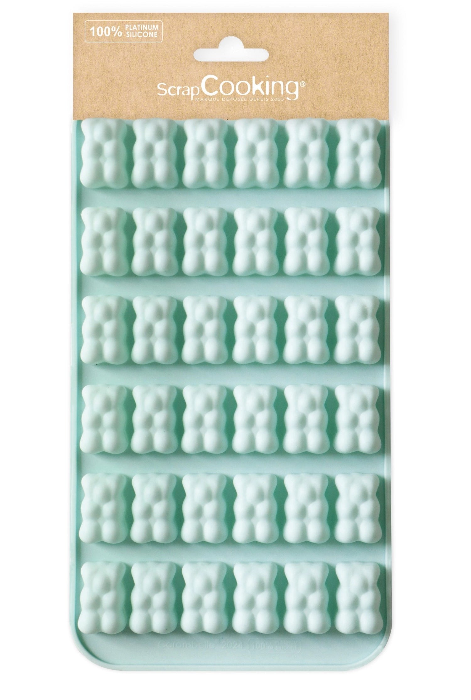Kleine 36er Silikonbackform für Gummibären von Scrap Cooking, perfekt für süße Leckereien und kreative Backideen.