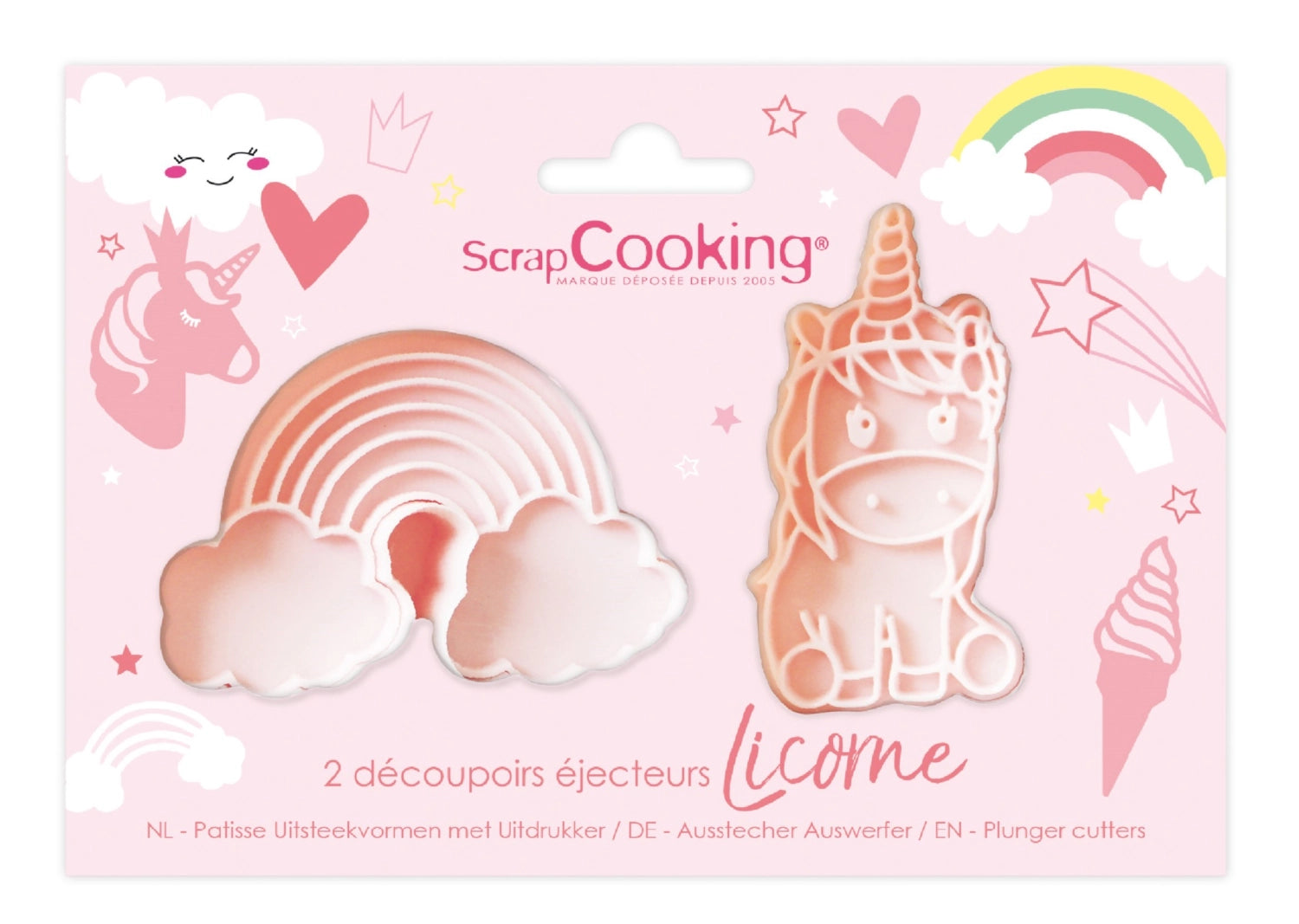 Zwei bezaubernde Ausstechformen in Einhorn-Design aus Edelstahl, ideal für fantasievolle Backideen und magische Feiern.
