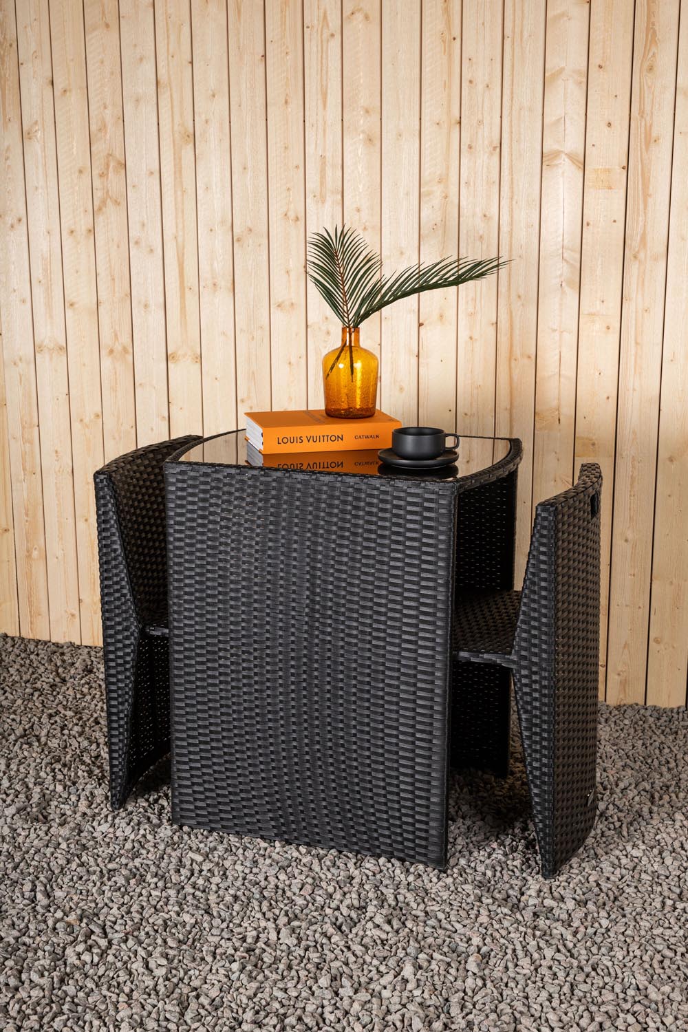 Savanna Café Outdoorset 66cm/2St. in Schwarz präsentiert im Onlineshop von KAQTU Design AG. Gartentischset ist von Venture Home