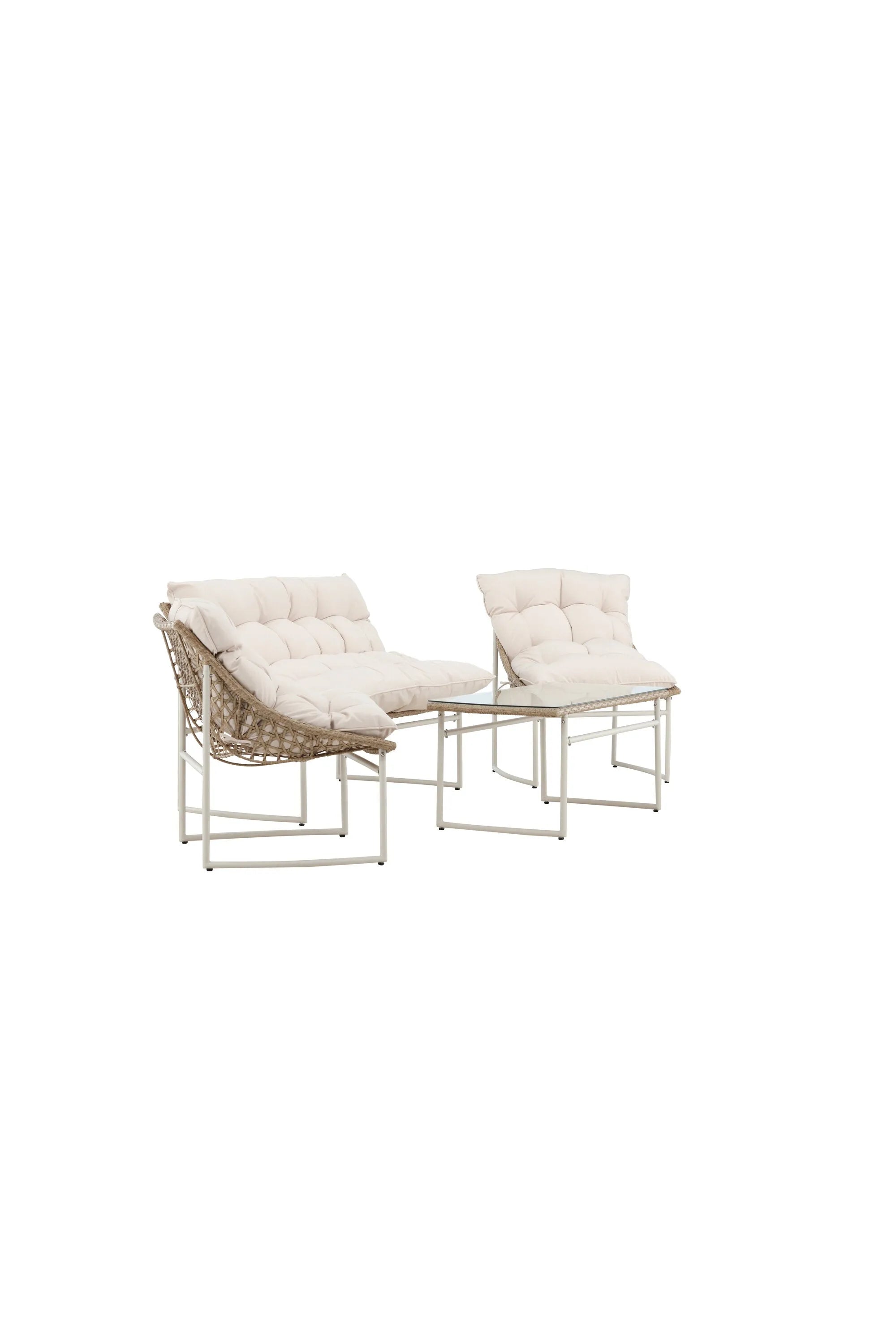 Das Tina Sofa Set von Venture Home verwandelt Ihren Außenbereich in eine stilvolle Oase. Mit robustem Stahlrahmen, synthetischem Rattan und bequemen Kissen bietet es Komfort und Eleganz. Wetterbeständig und pflegeleicht, ideal für Terrasse oder Garten.