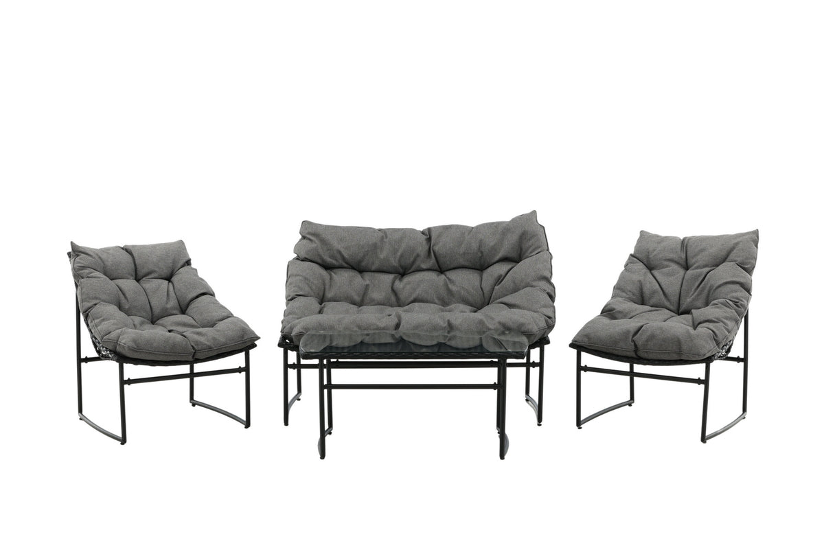 Tina Outdoor Sofa-Set in Schwarz präsentiert im Onlineshop von KAQTU Design AG. Loungeset ist von Venture Home