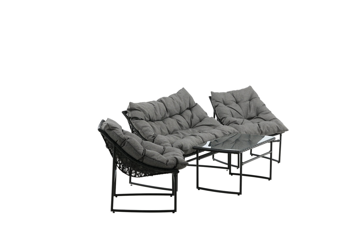 Tina Outdoor Sofa-Set in Schwarz präsentiert im Onlineshop von KAQTU Design AG. Loungeset ist von Venture Home