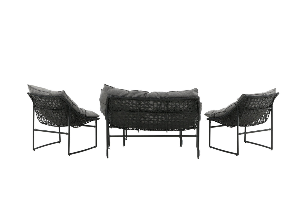 Tina Outdoor Sofa-Set in Schwarz präsentiert im Onlineshop von KAQTU Design AG. Loungeset ist von Venture Home
